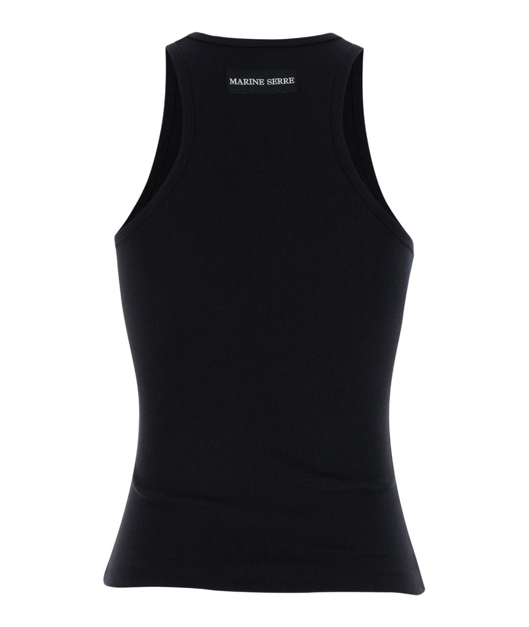 MARINE SERRE Черная хлопковая майка, фото 2