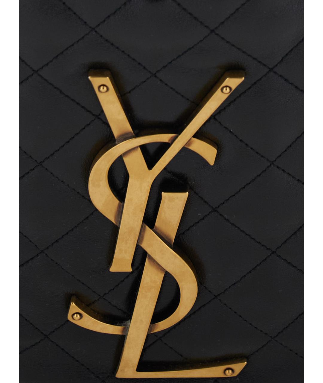 SAINT LAURENT Черная кожаная сумка через плечо, фото 3