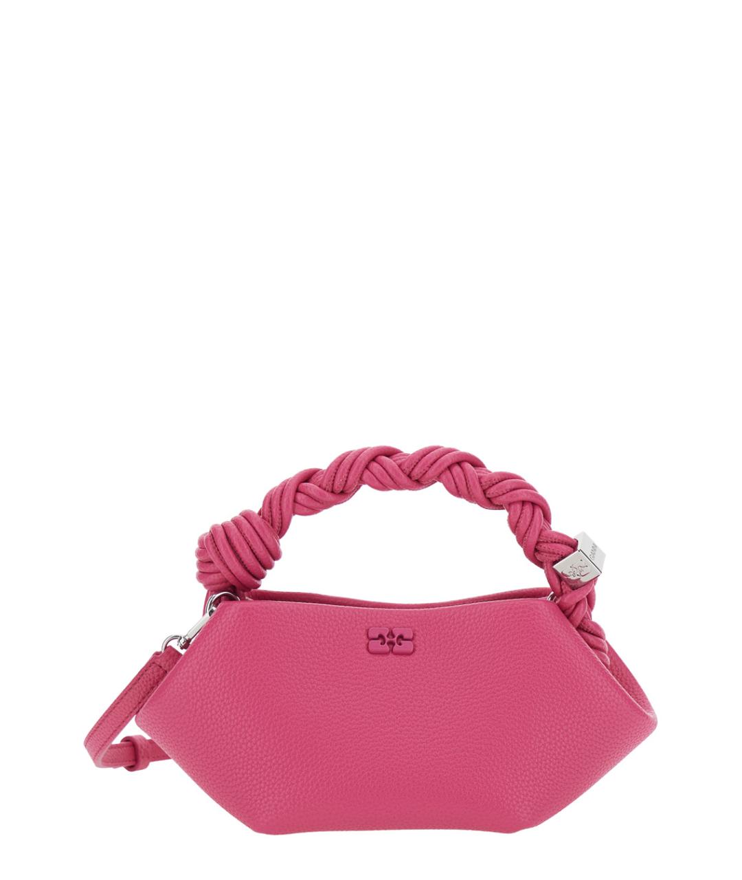 GANNI Розовая кожаная сумка с короткими ручками, фото 1