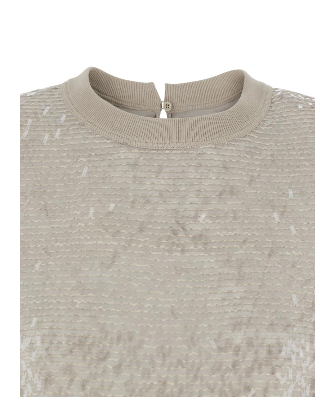 BRUNELLO CUCINELLI Бежевая шелковая блузы, фото 3