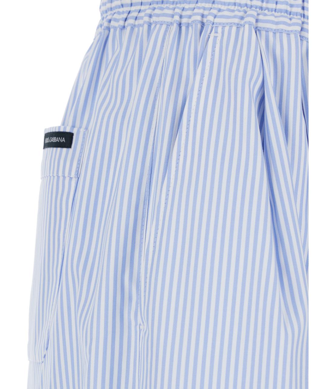 DOLCE&GABBANA Голубые прямые брюки, фото 3