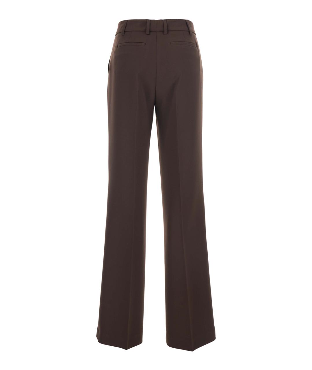 PLAIN Коричневые полиэстеровые прямые брюки, фото 2
