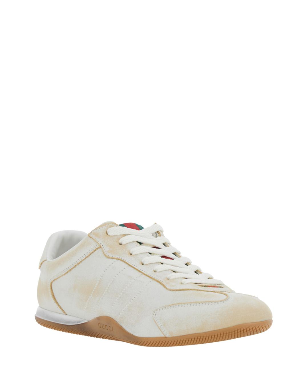 GUCCI Белые кожаные кроссовки, фото 2
