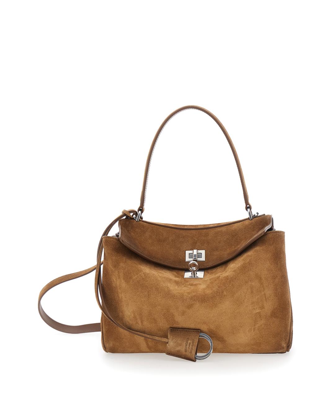 BALENCIAGA Коричневая замшевая сумка тоут, фото 1