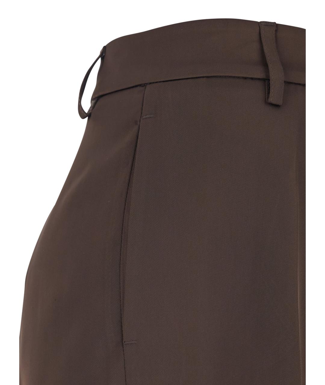 PLAIN Коричневые полиэстеровые прямые брюки, фото 3