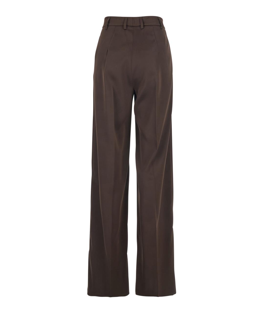 PLAIN Коричневые полиэстеровые прямые брюки, фото 2