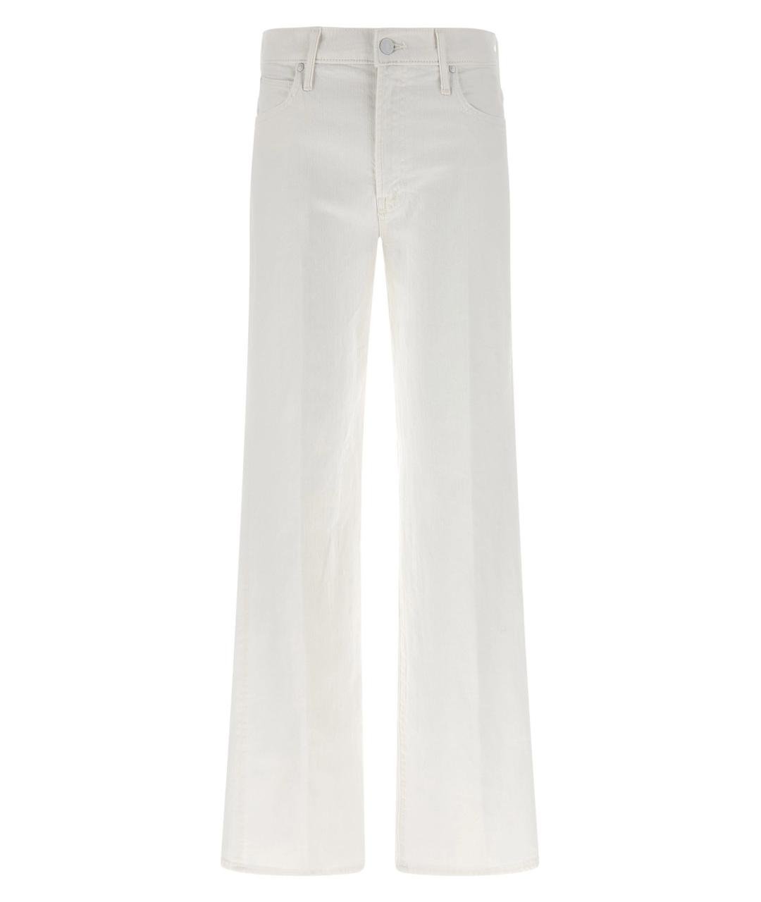 MOTHER Белые хлопковые прямые джинсы, фото 1