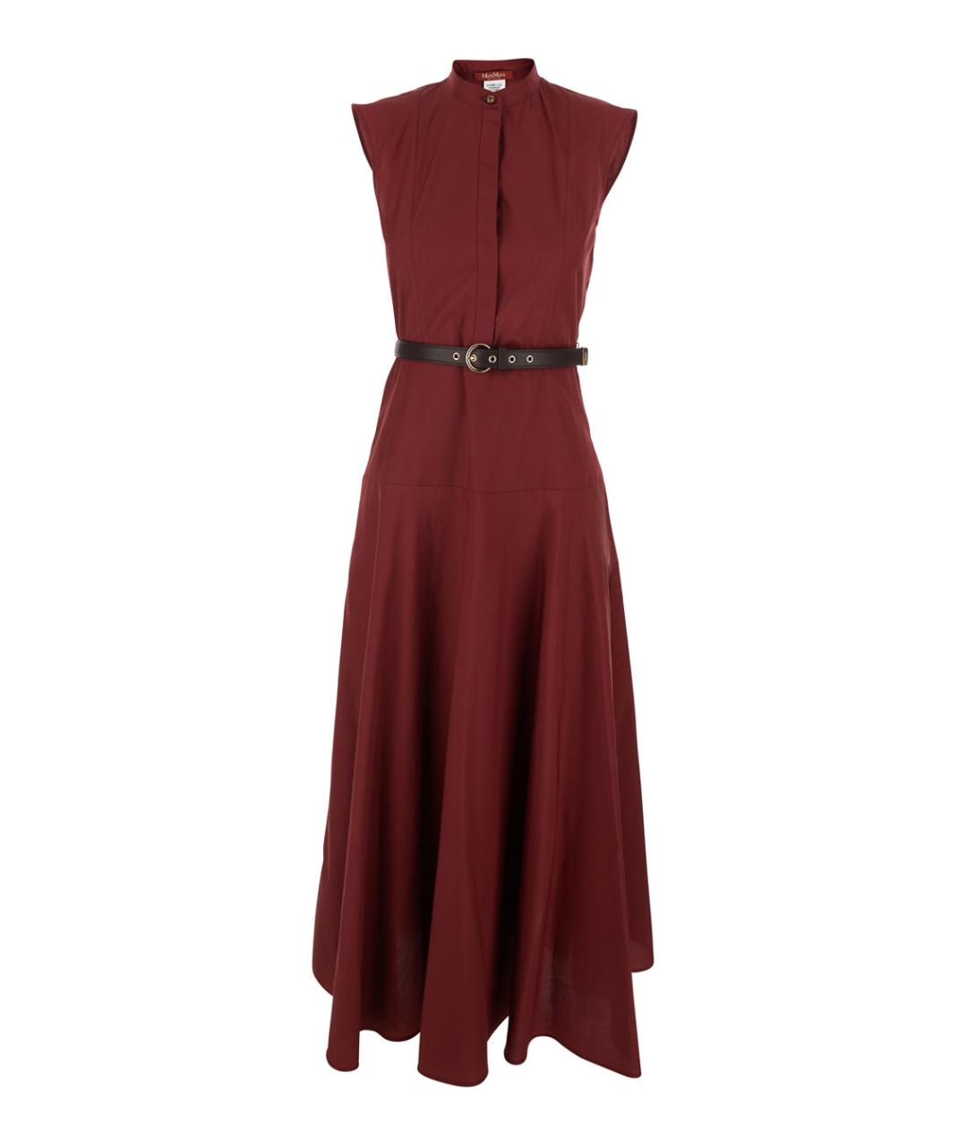 MAX MARA STUDIO Бордовое хлопковое повседневное платье, фото 1