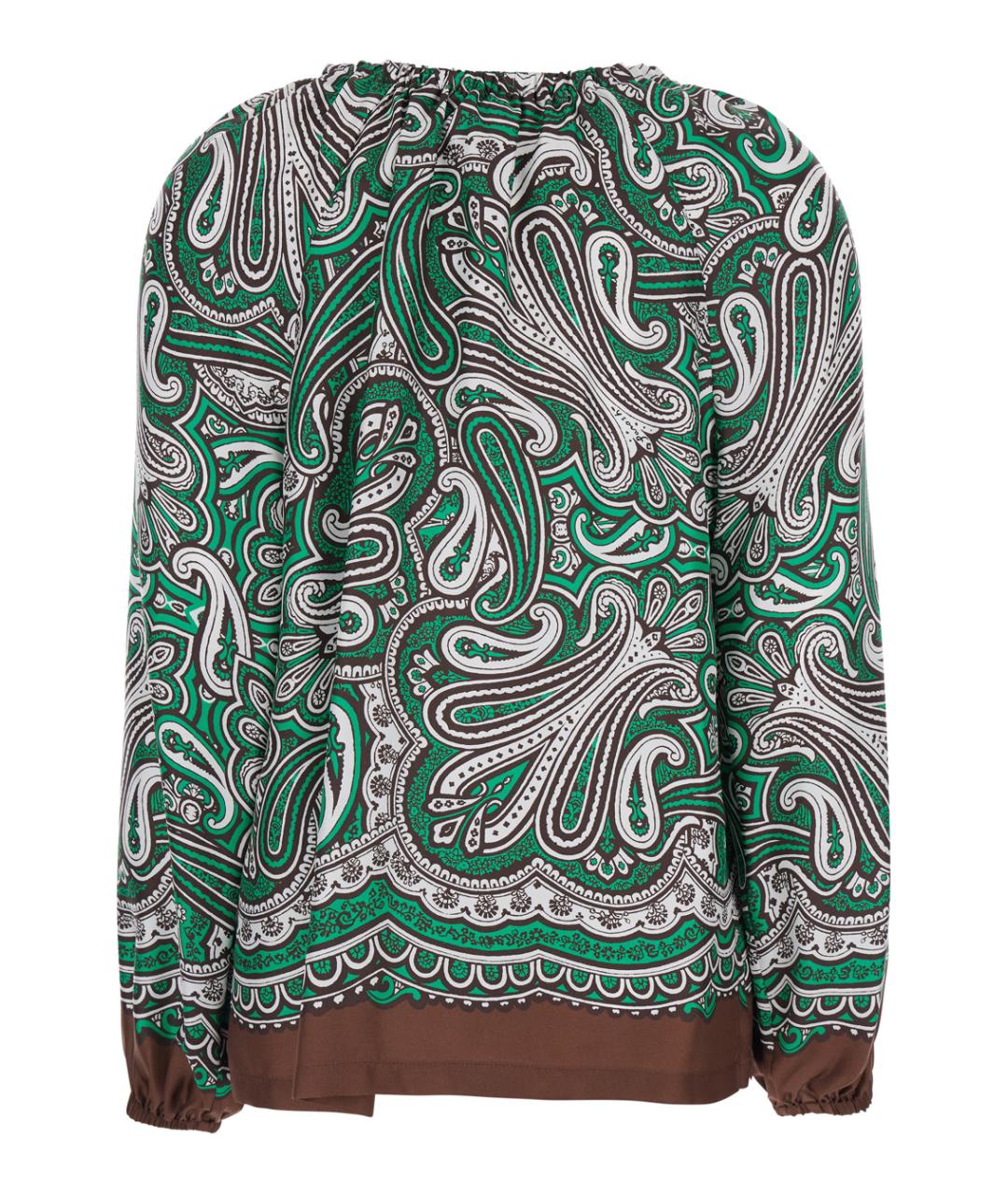 P.A.R.O.S.H. Зеленая шелковая блузы, фото 2