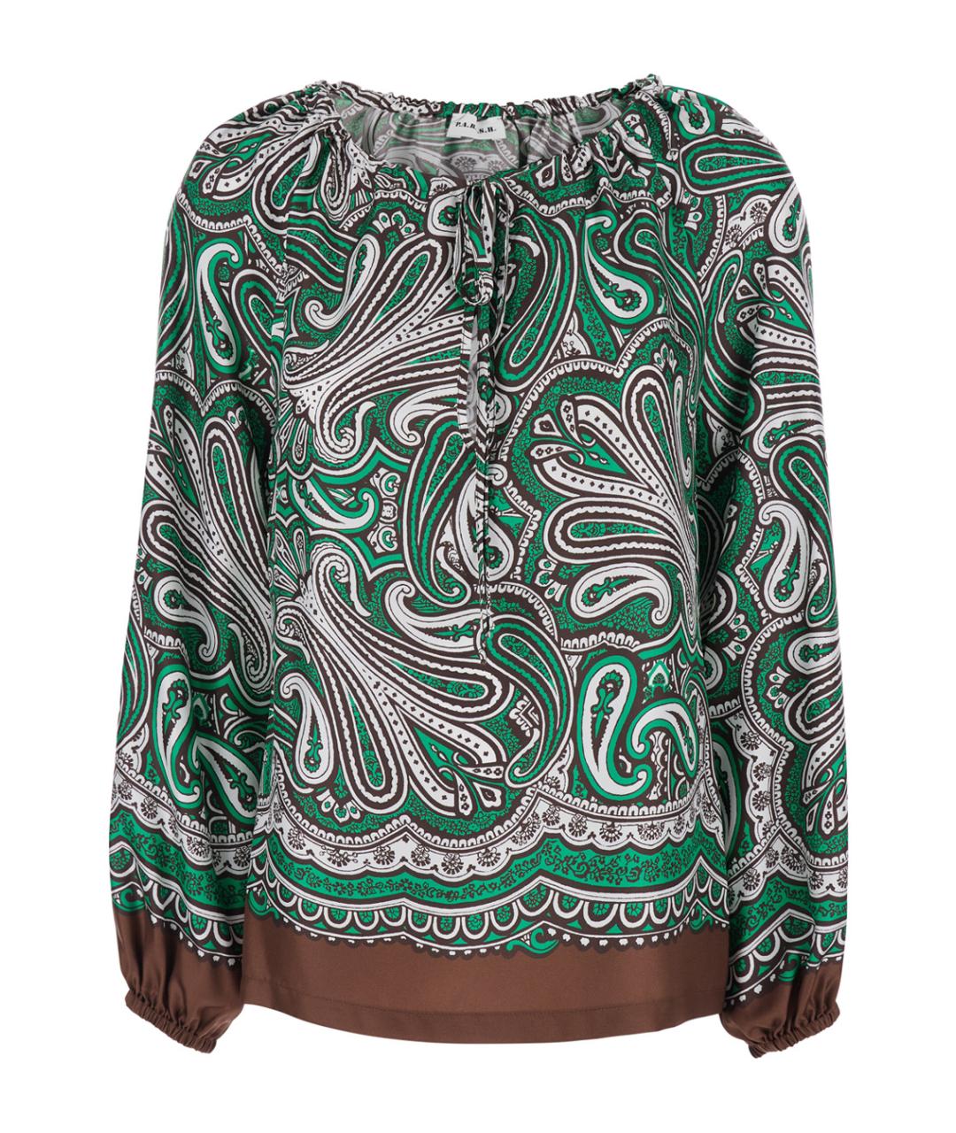 P.A.R.O.S.H. Зеленая шелковая блузы, фото 1