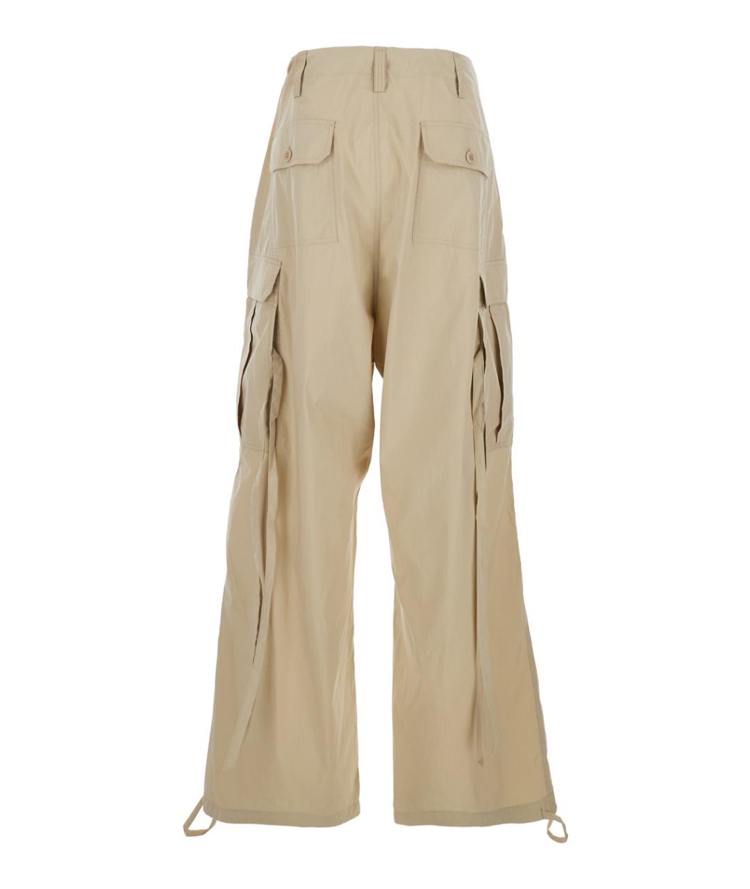 P.A.R.O.S.H. Бежевые полиамидовые прямые брюки, фото 2