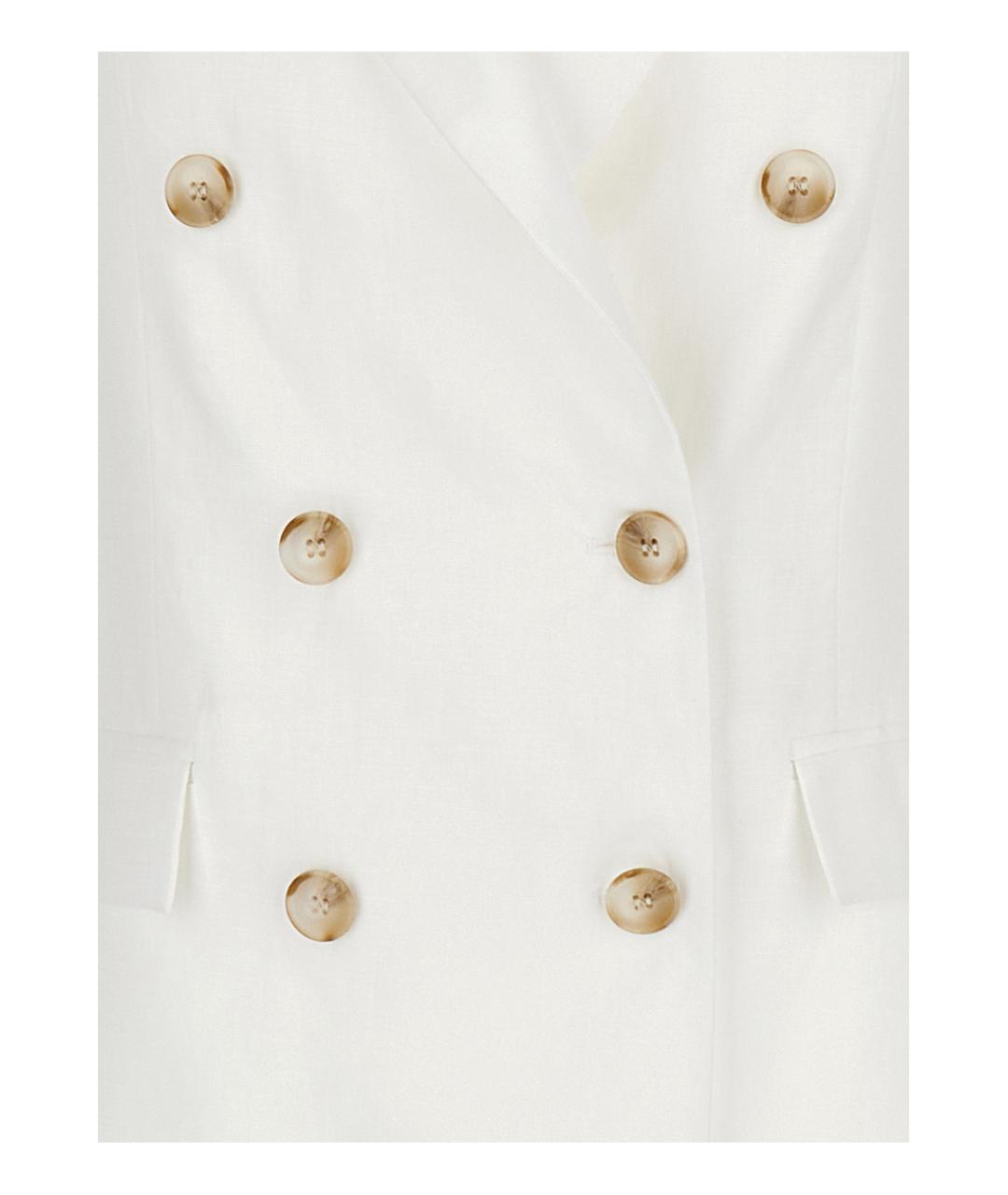 PLAIN Белый льняной жакет/пиджак, фото 3