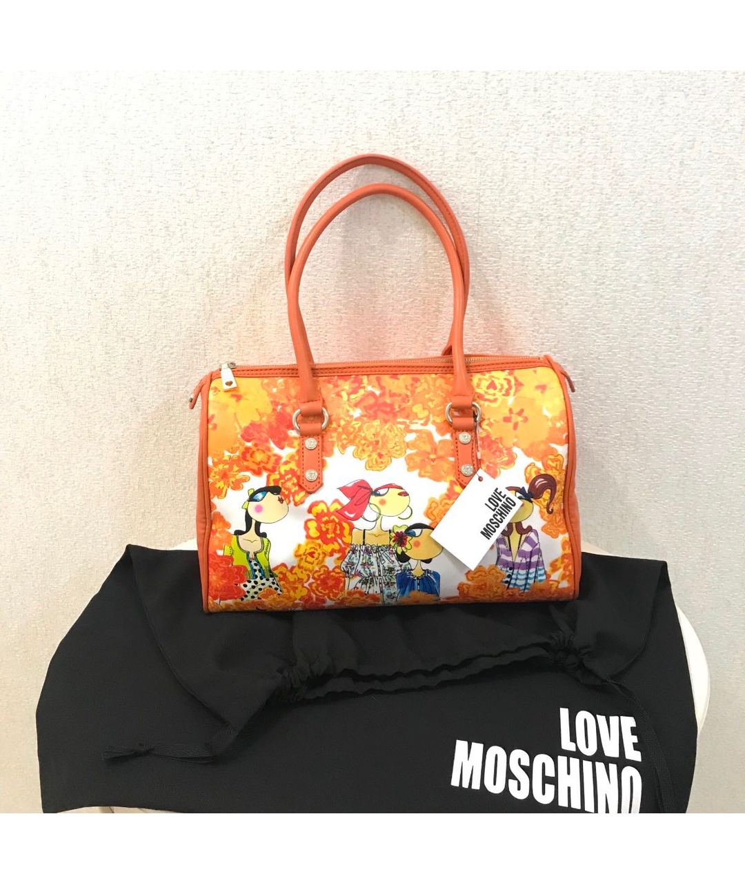 LOVE MOSCHINO Оранжевая сумка тоут из искусственной кожи, фото 8