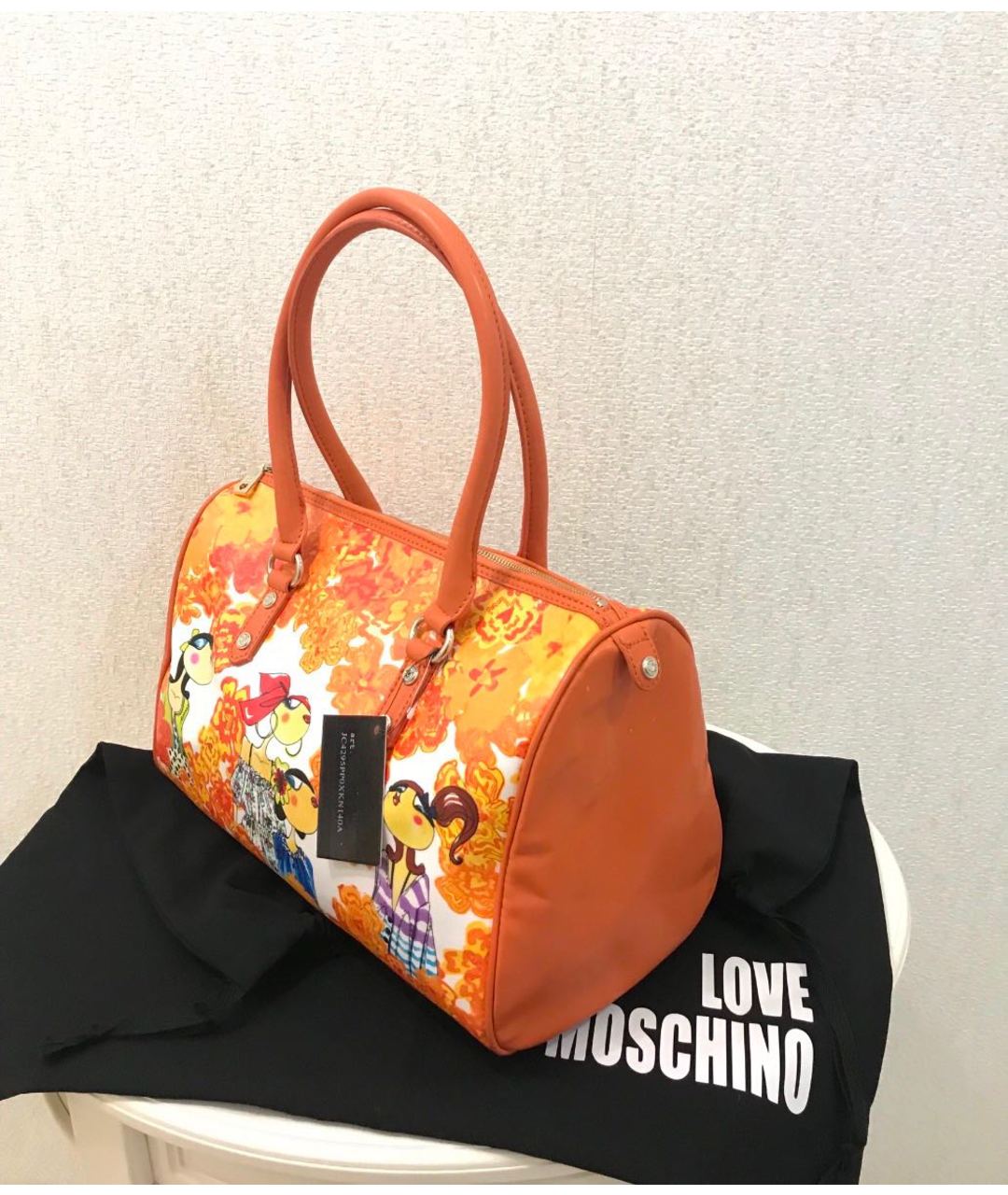 LOVE MOSCHINO Оранжевая сумка тоут из искусственной кожи, фото 2