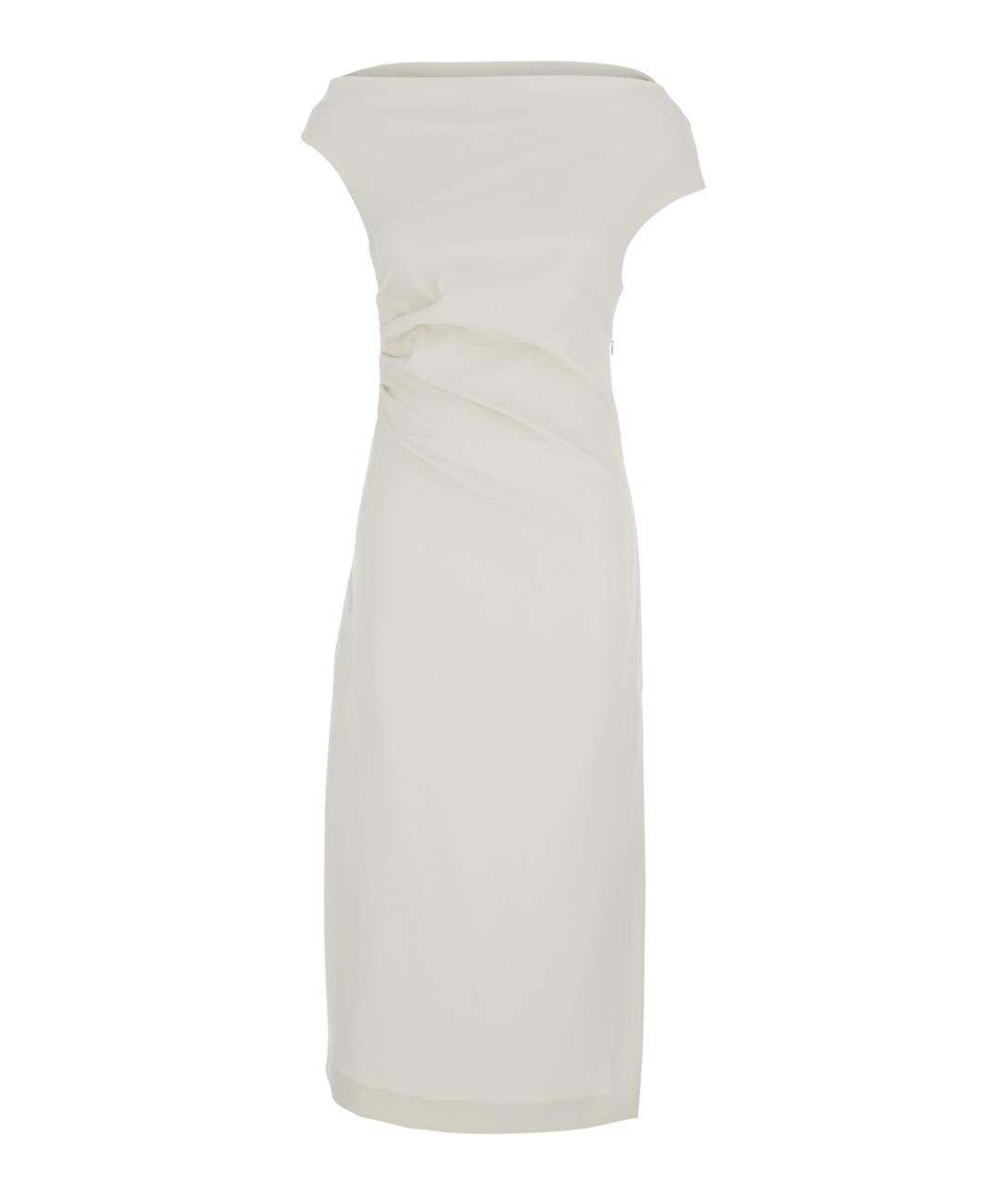 P.A.R.O.S.H. Белое полиэстеровое повседневное платье, фото 1