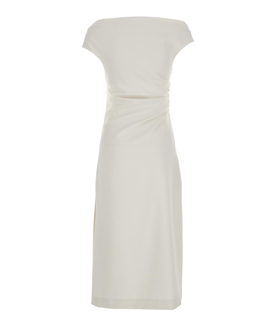 P.A.R.O.S.H. Белое полиэстеровое повседневное платье, фото 2