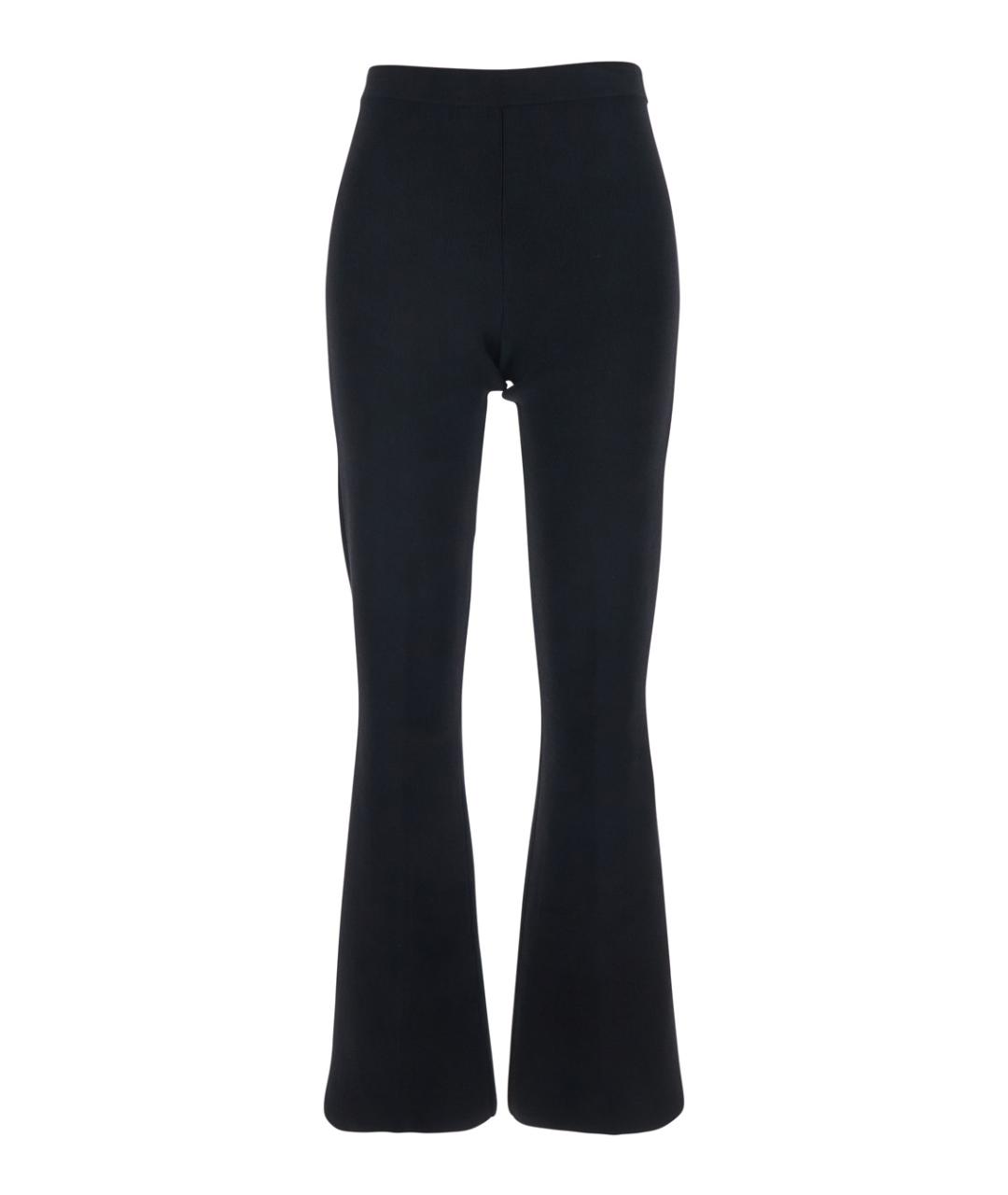 TWIN-SET Черные вискозные прямые брюки, фото 1