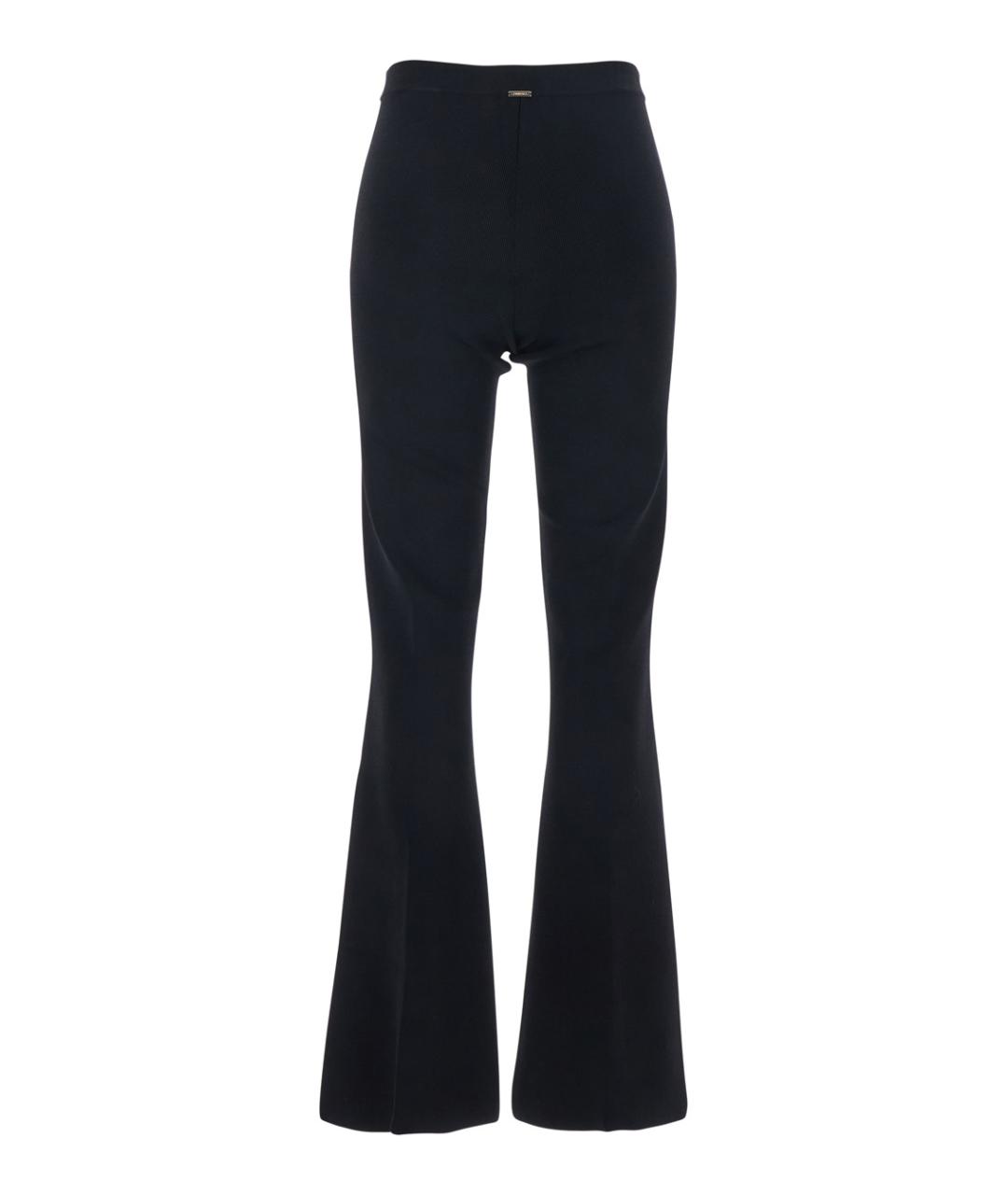 TWIN-SET Черные вискозные прямые брюки, фото 2