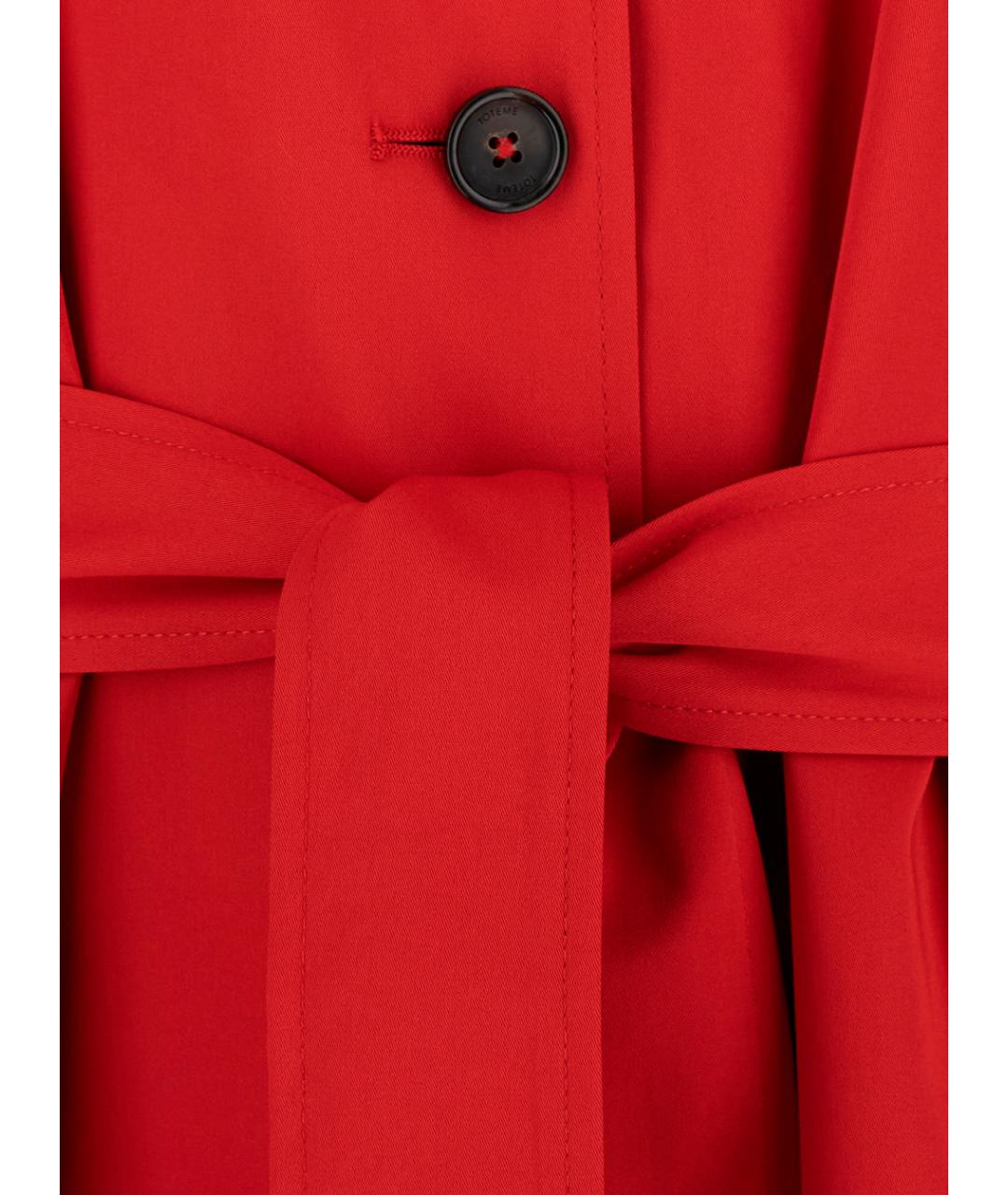 TOTEME Красный хлопковый тренч/плащ, фото 3