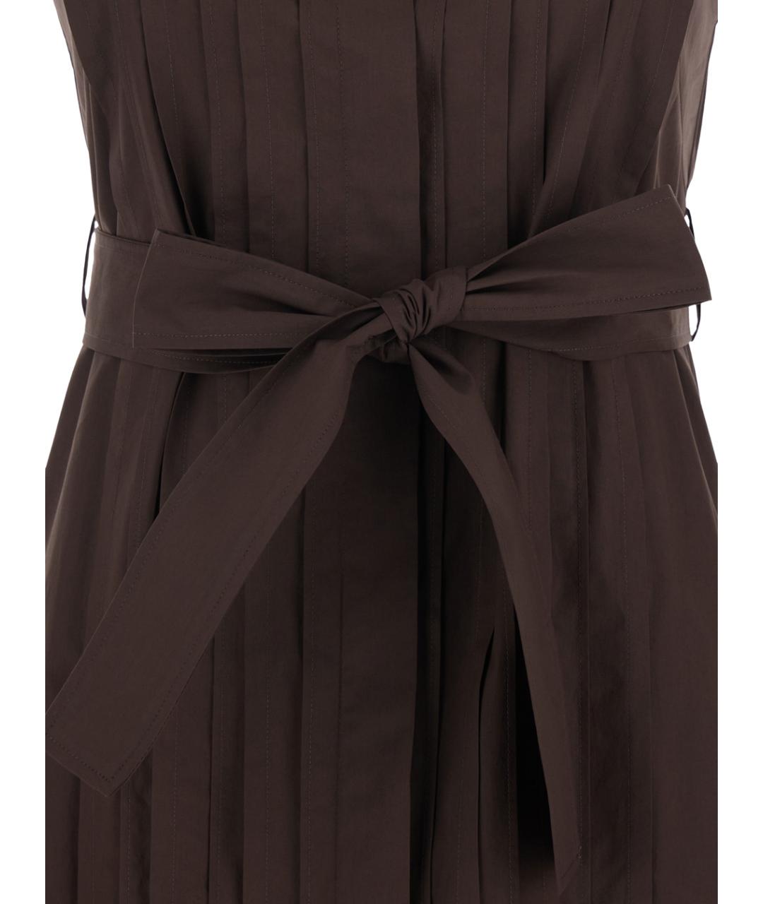 P.A.R.O.S.H. Коричневое хлопковое повседневное платье, фото 3