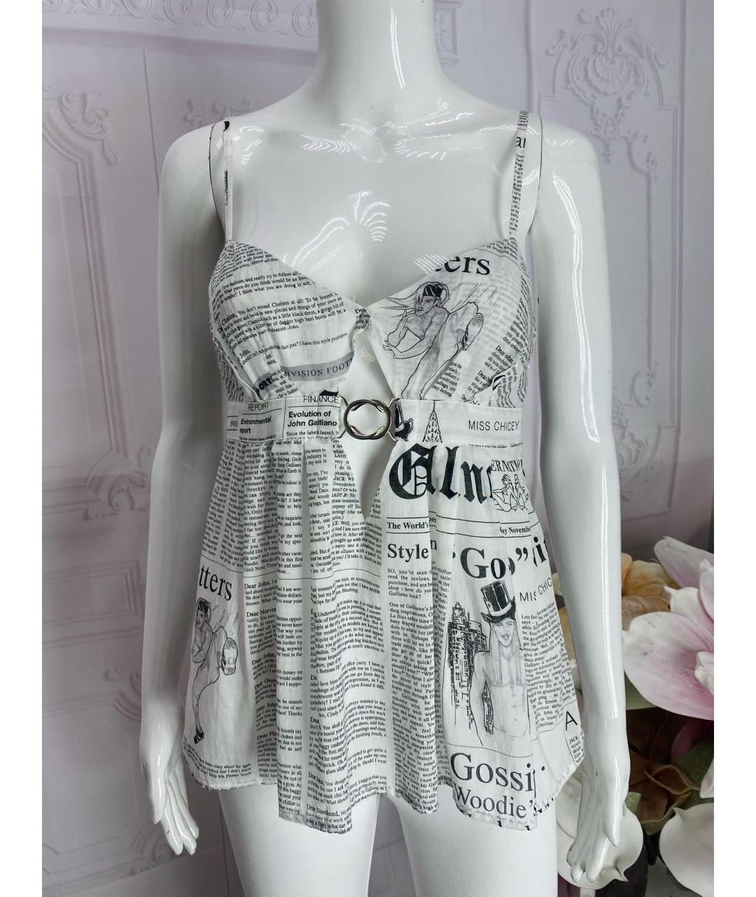 JOHN GALLIANO Белая хлопковая майка, фото 5