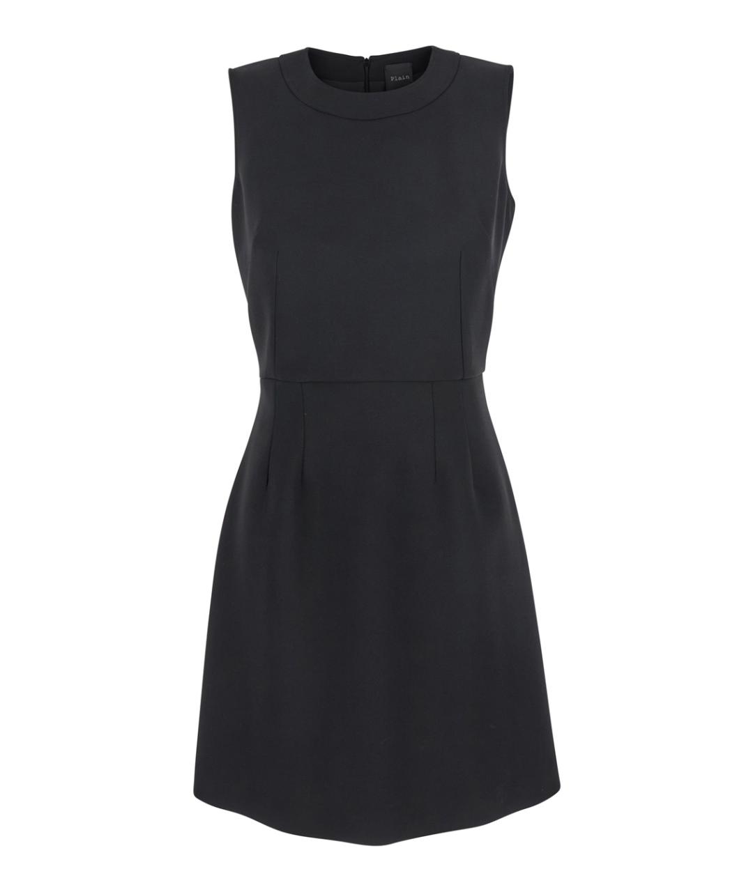 PLAIN Черное полиэстеровое повседневное платье, фото 1