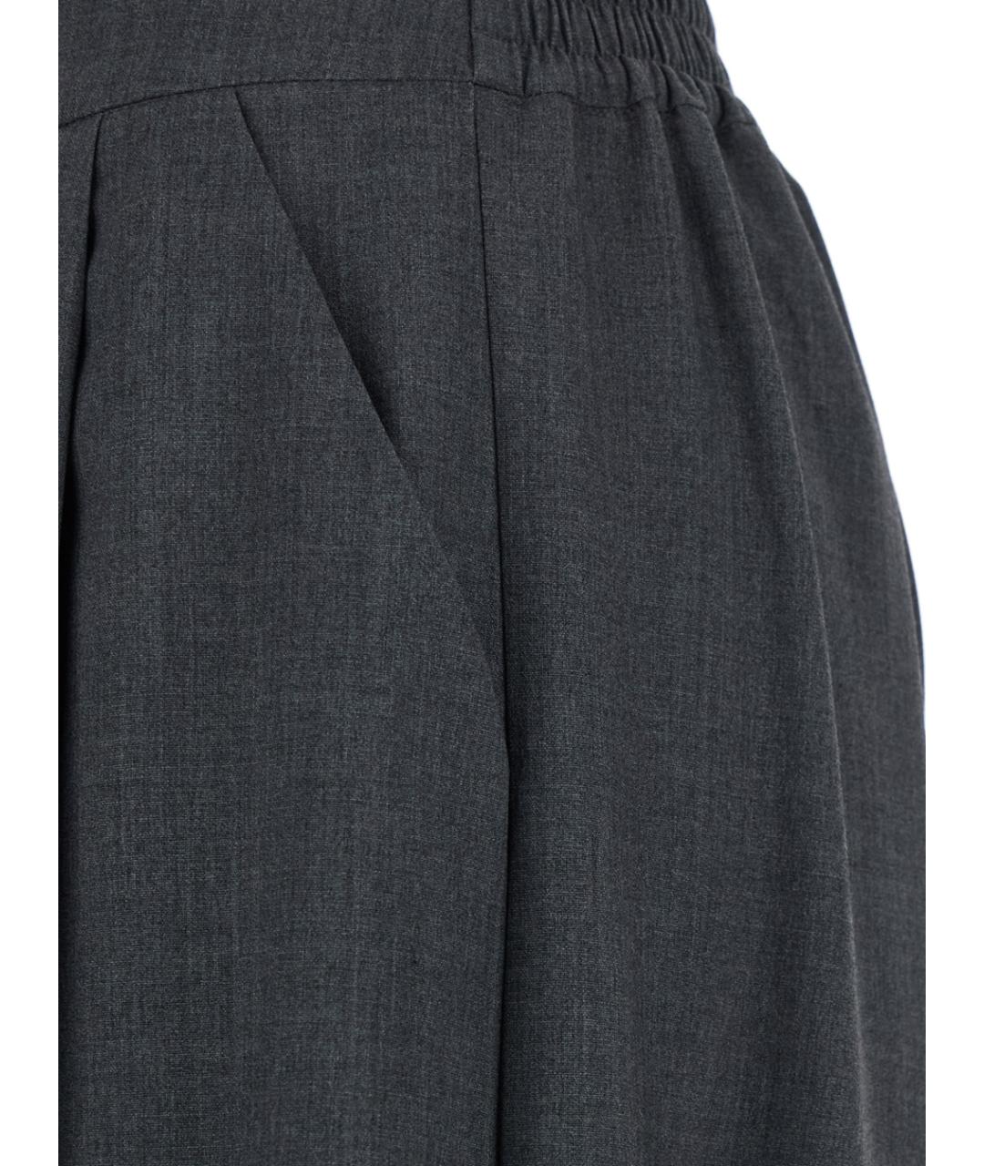 PLAIN Серые хлопковые прямые брюки, фото 3