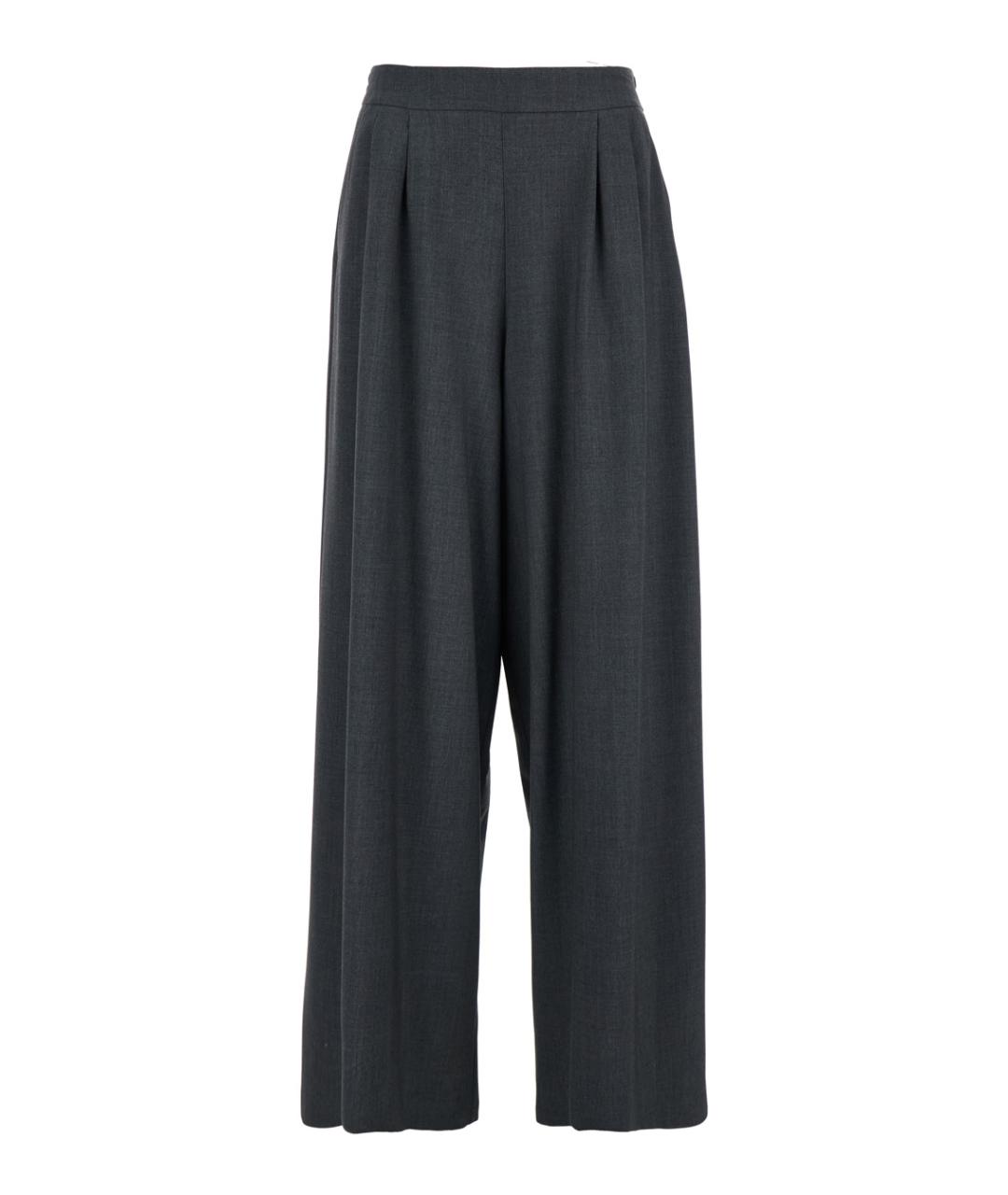 PLAIN Серые хлопковые прямые брюки, фото 1