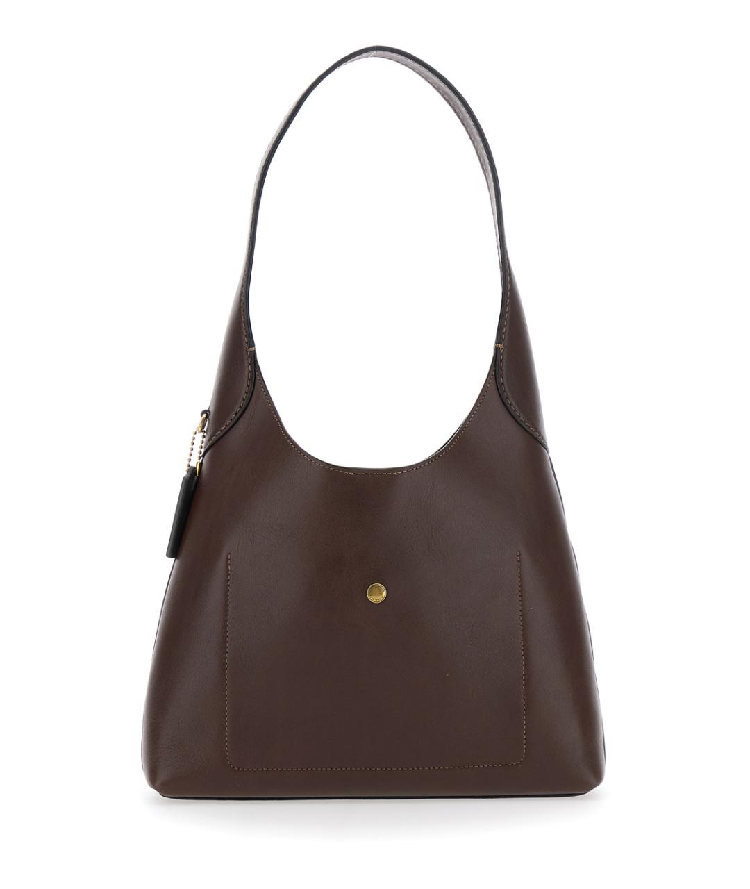 COACH Коричневая кожаная сумка через плечо, фото 2