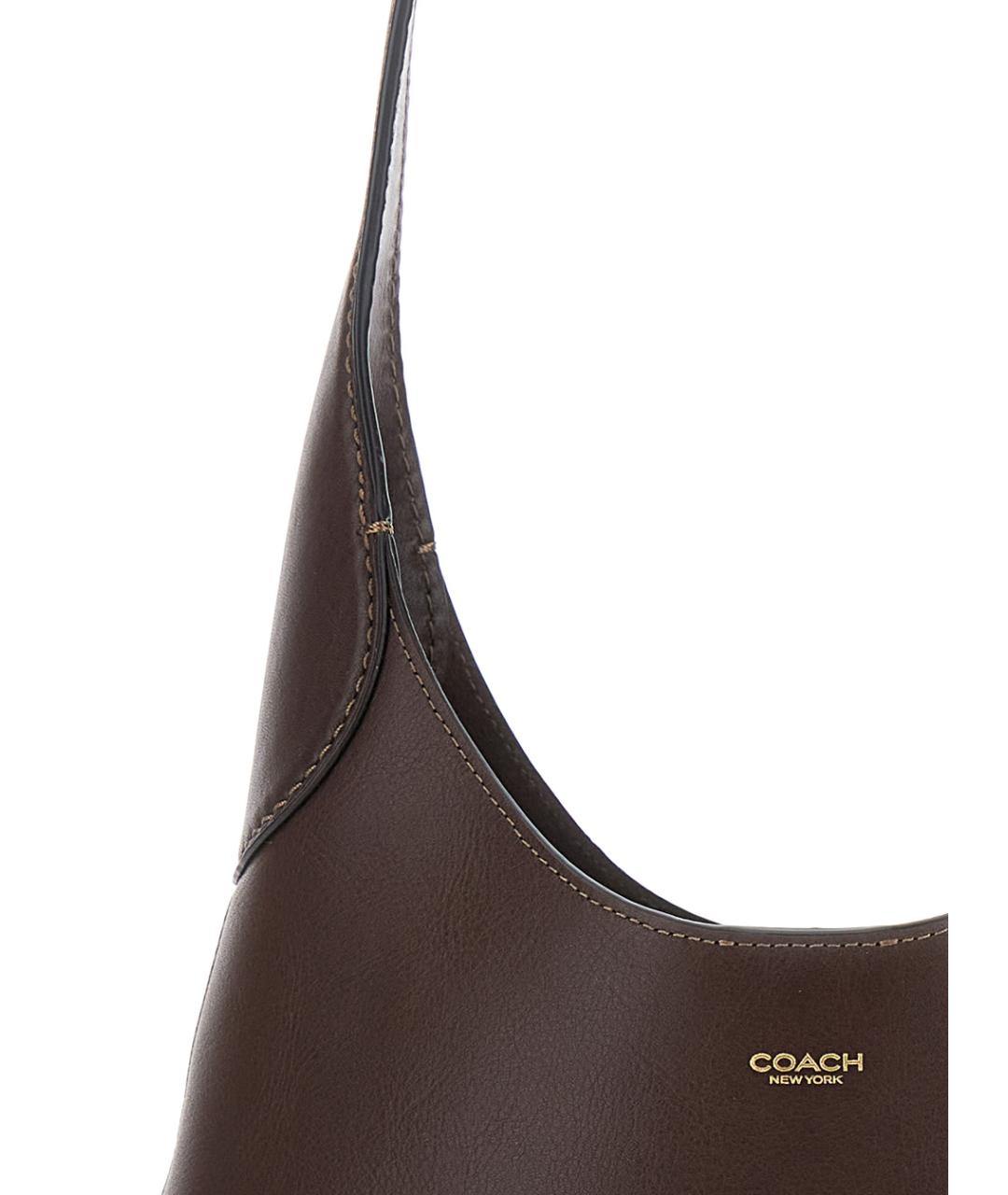 COACH Коричневая кожаная сумка через плечо, фото 3