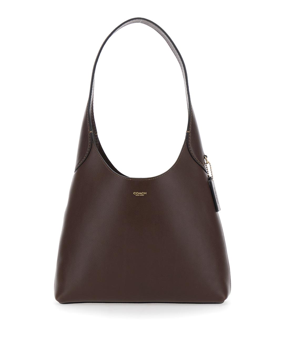 COACH Коричневая кожаная сумка через плечо, фото 1