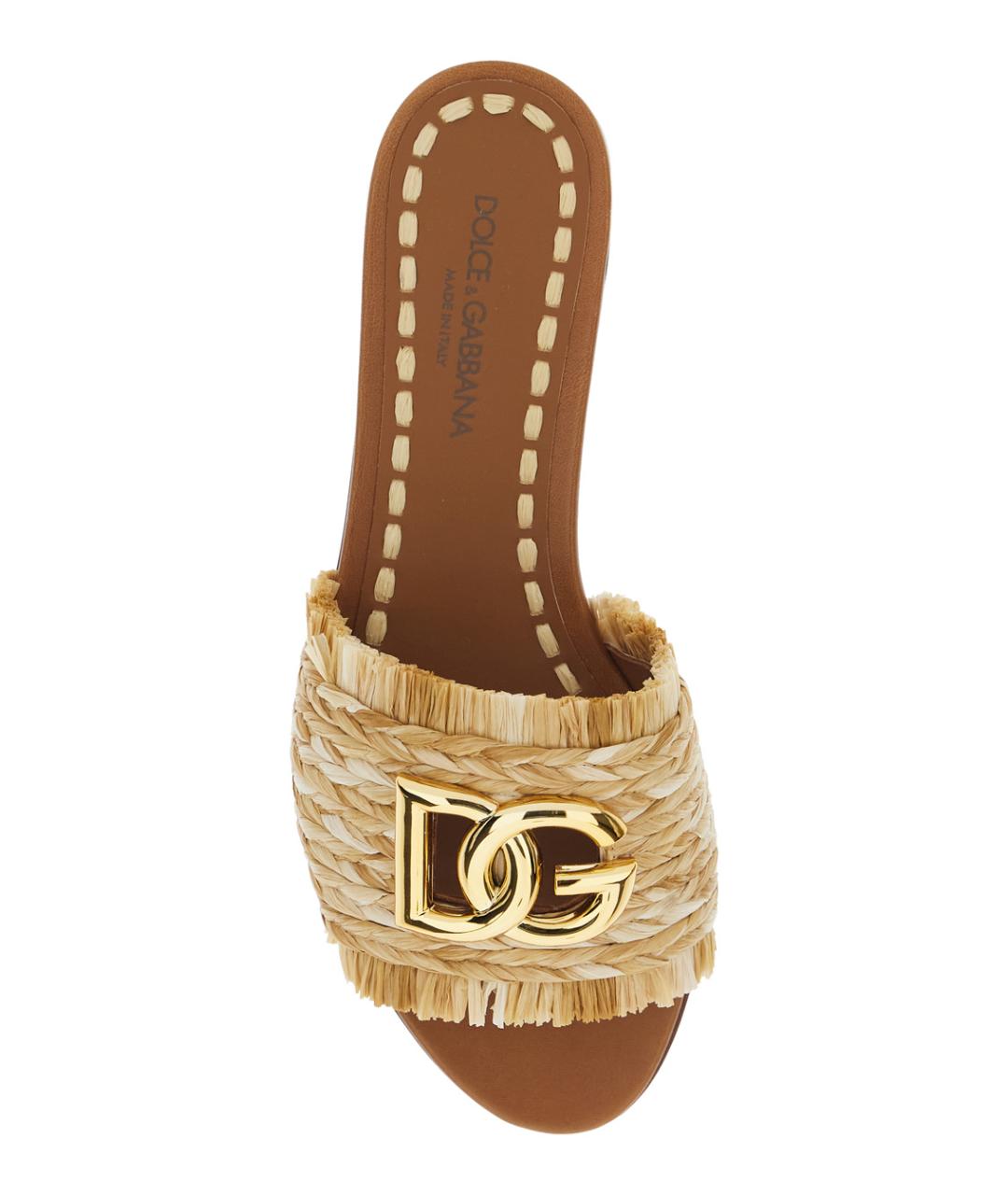 DOLCE&GABBANA Бежевые шлепанцы, фото 4