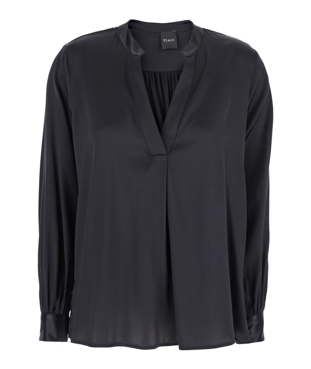 PLAIN Черная шелковая рубашка, фото 1