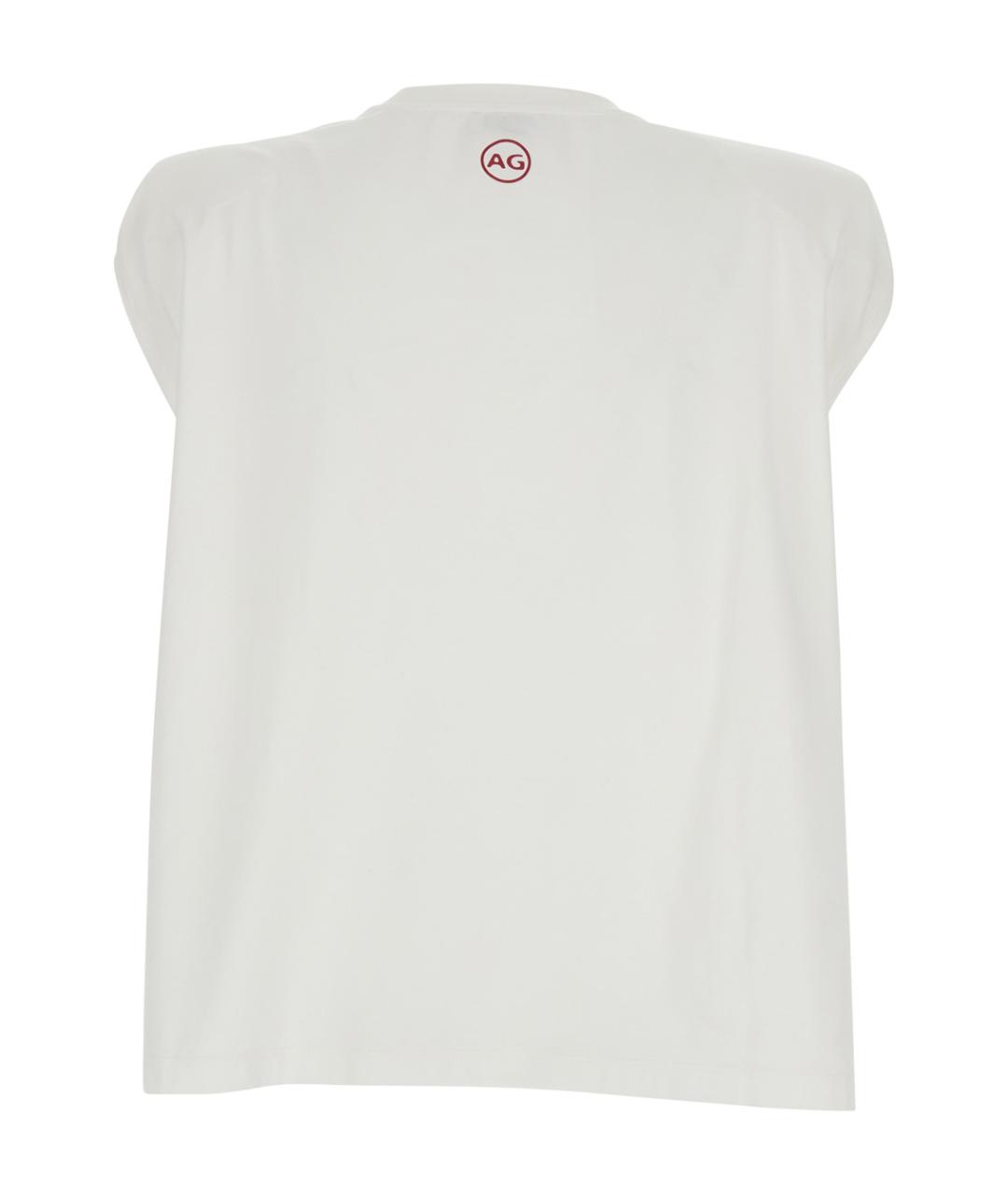 AG JEANS Белая хлопковая футболка, фото 2