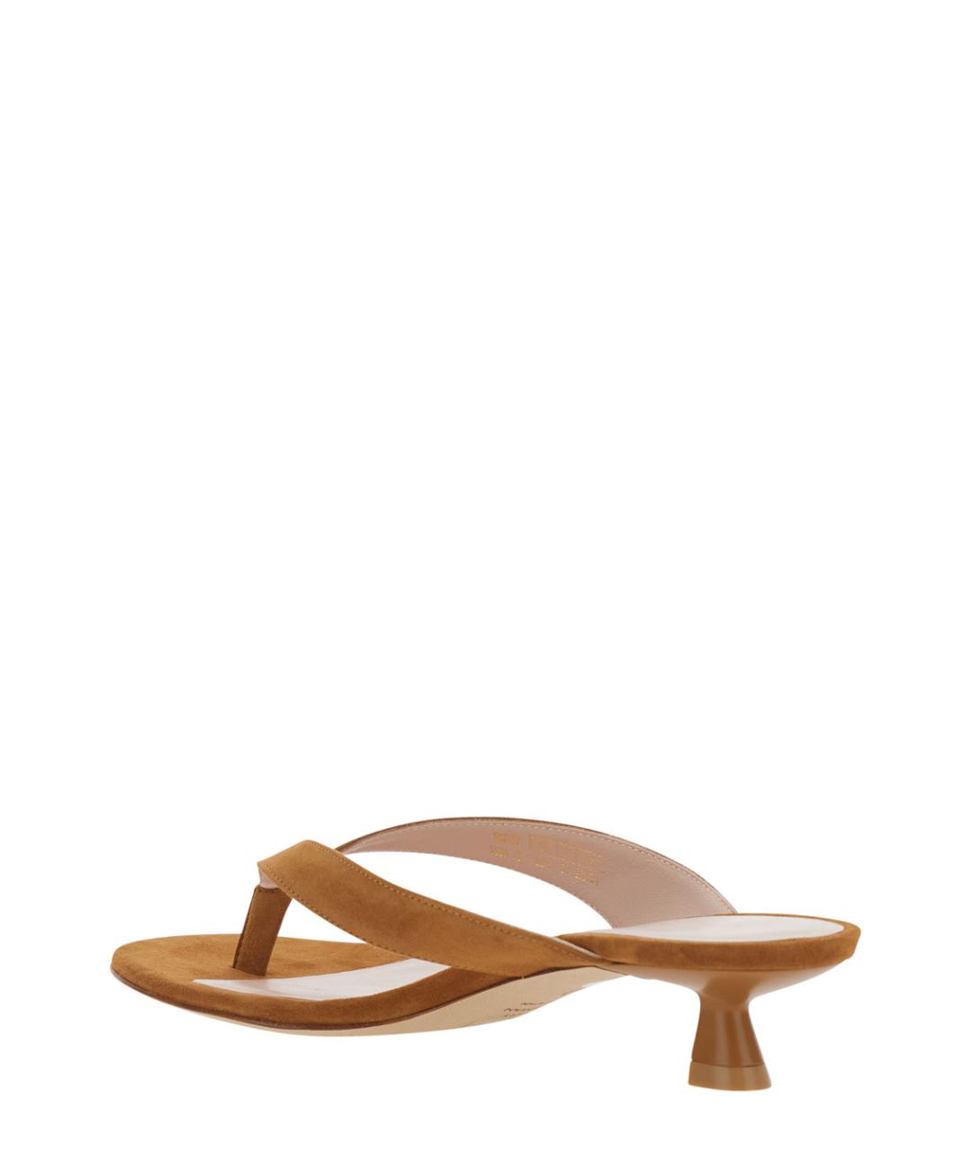 STUART WEITZMAN Коричневые кожаные сандалии, фото 3