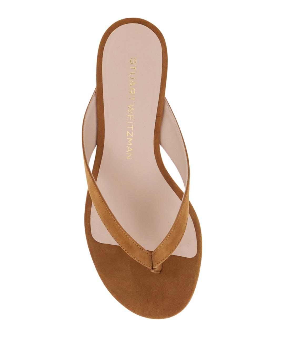 STUART WEITZMAN Коричневые кожаные сандалии, фото 4