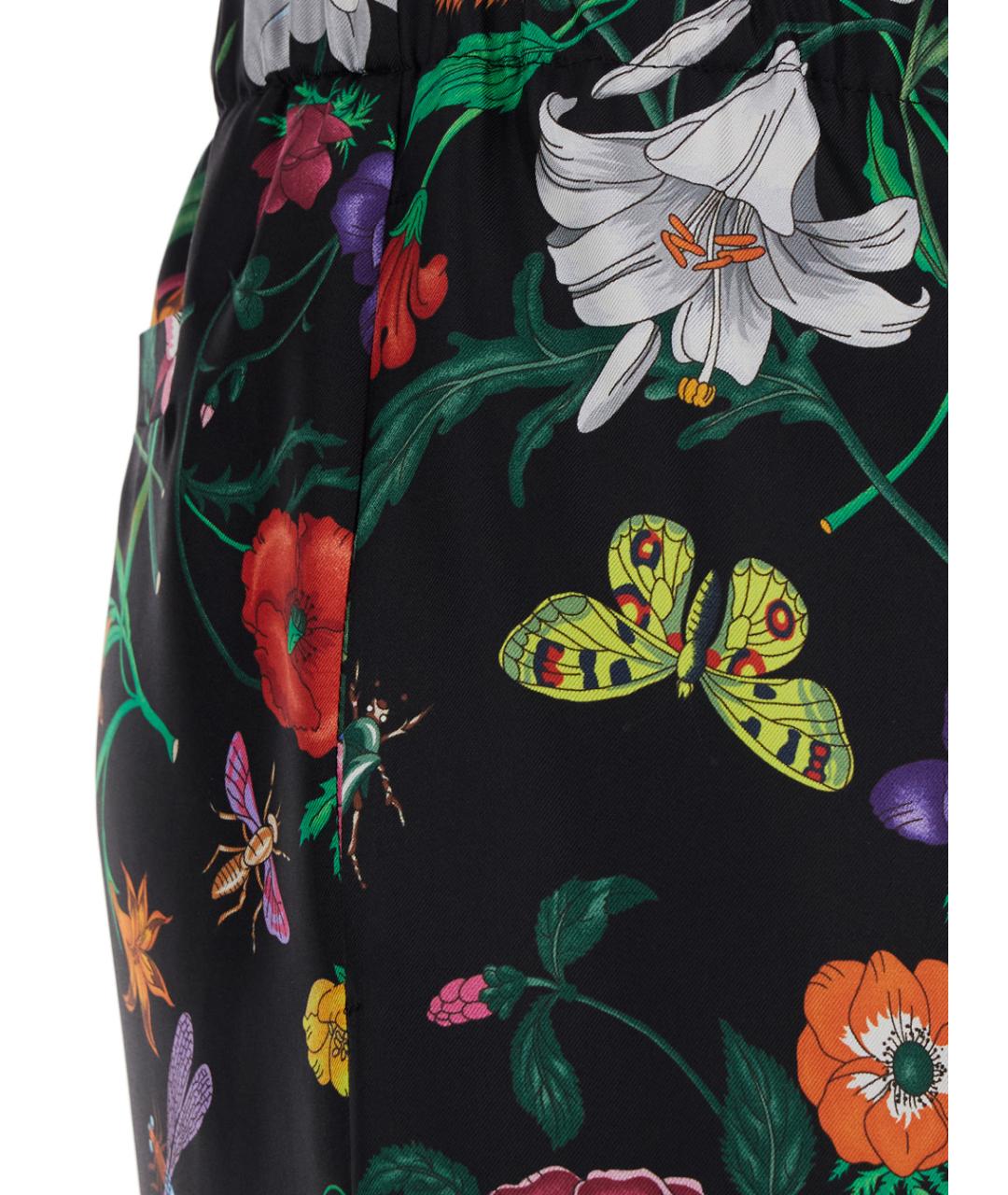 GUCCI Мульти шелковые брюки широкие, фото 3