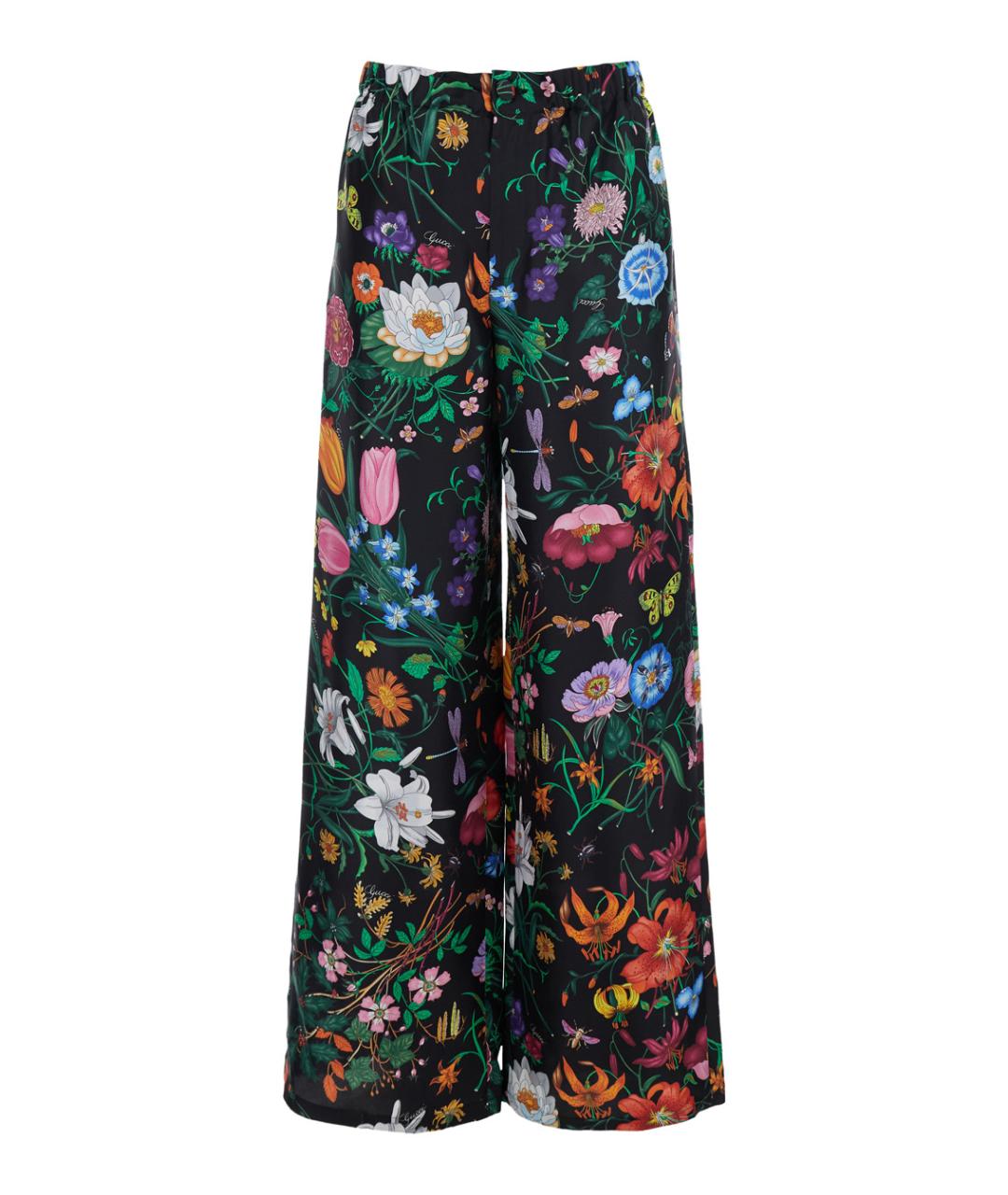 GUCCI Мульти шелковые брюки широкие, фото 1