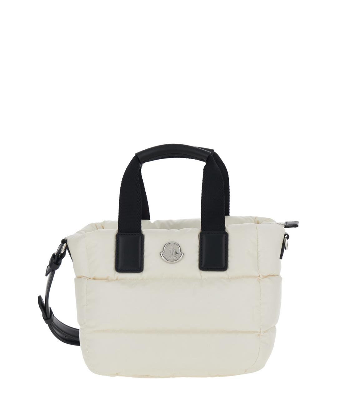 MONCLER Белая синтетическая сумка тоут, фото 1