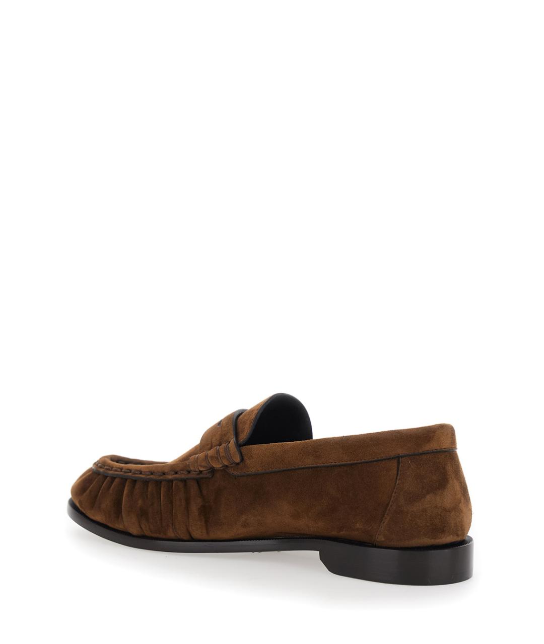 SAINT LAURENT Коричневые замшевые лоферы, фото 3