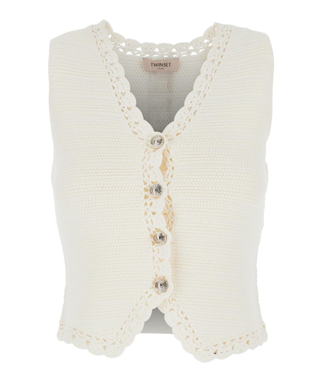 TWIN-SET Белый вискозный жакет/пиджак, фото 1