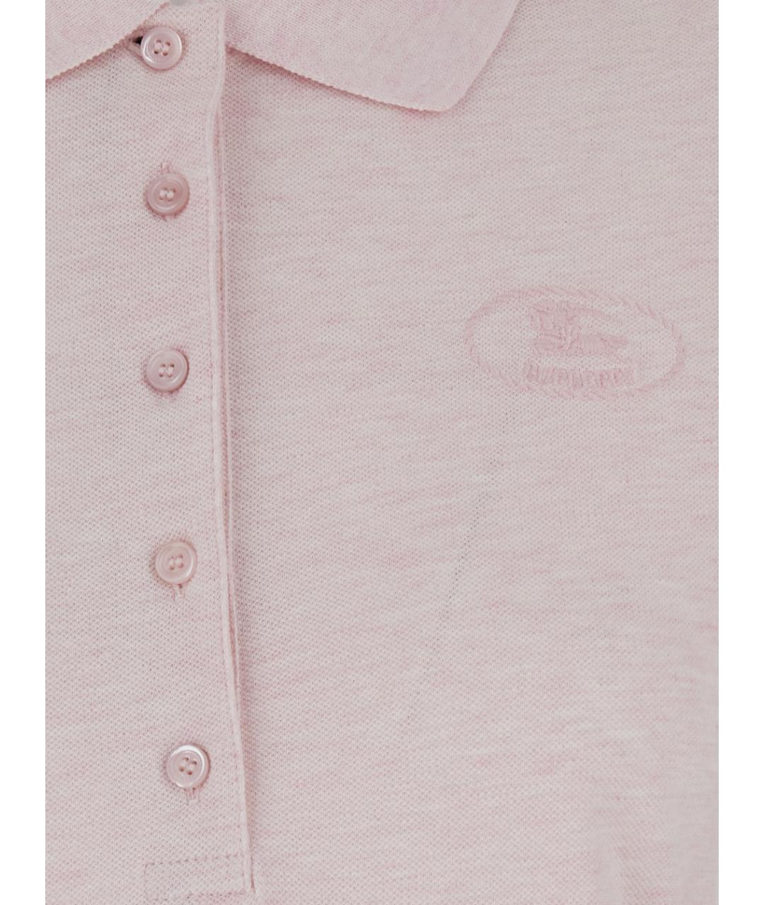 BURBERRY Розовое хлопковое повседневное платье, фото 3