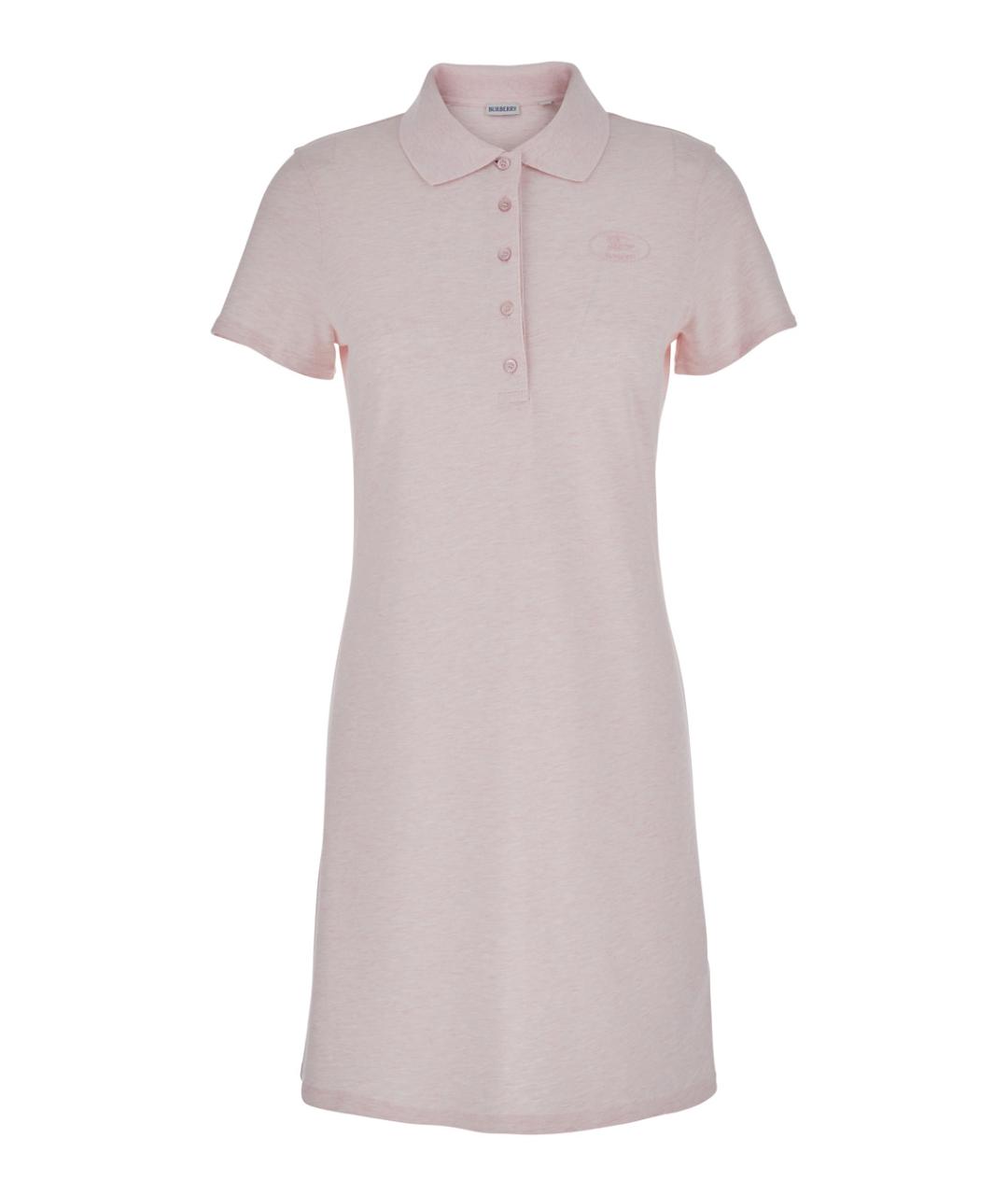 BURBERRY Розовое хлопковое повседневное платье, фото 1