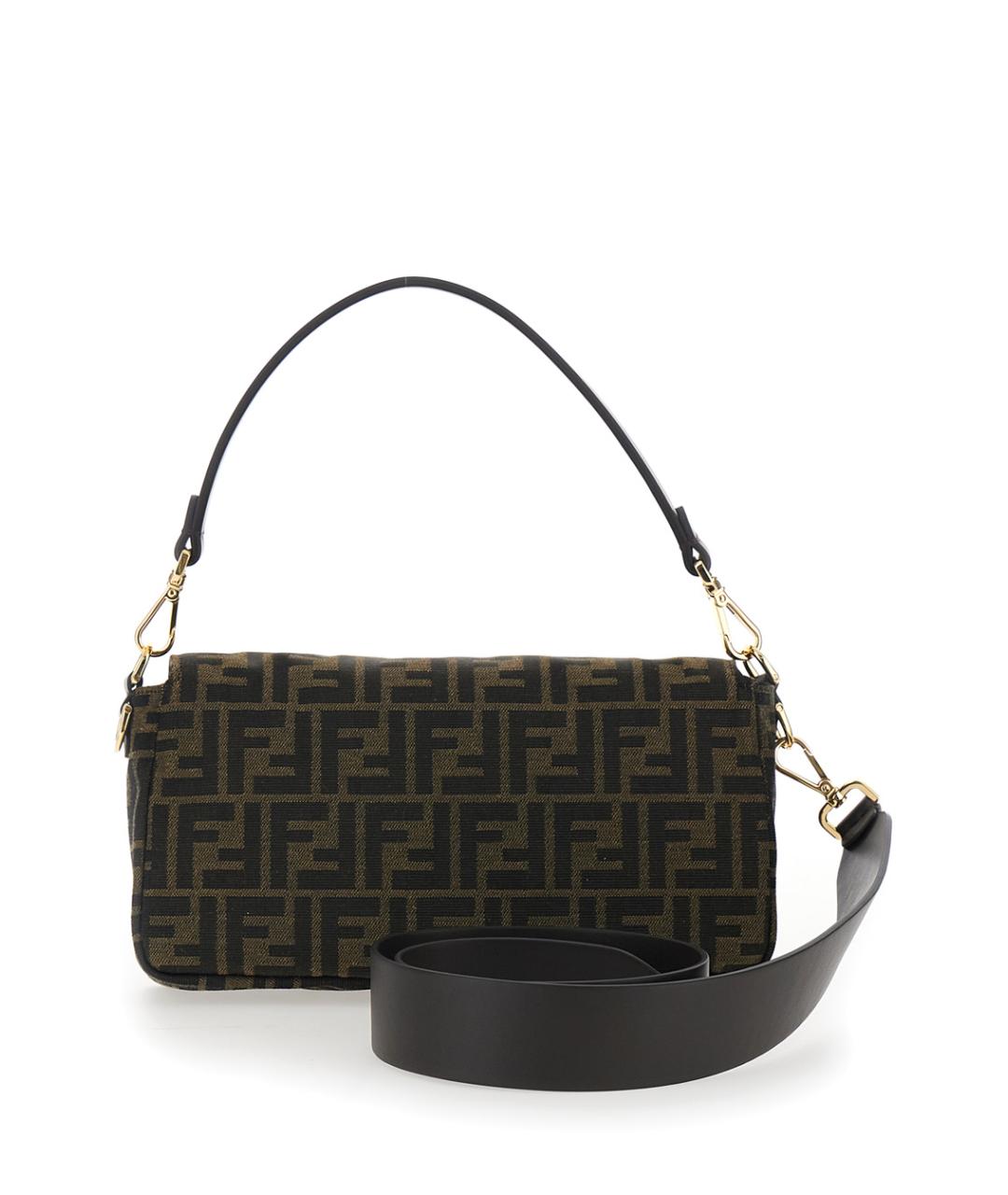 FENDI Коричневая тканевая сумка через плечо, фото 2