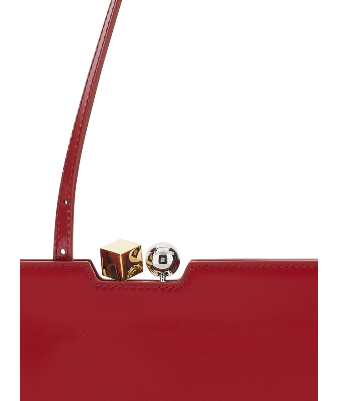 JACQUEMUS Красная кожаная сумка через плечо, фото 3