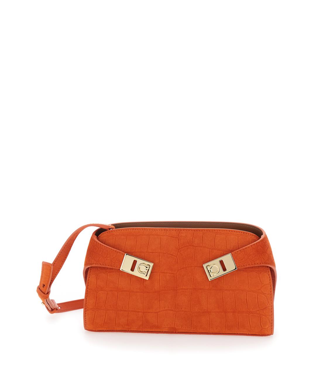 FERRAGAMO Оранжевая кожаная сумка через плечо, фото 1