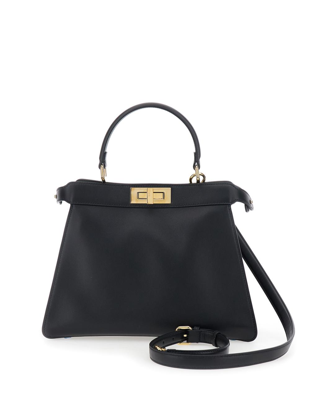 FENDI Черная кожаная сумка тоут, фото 2