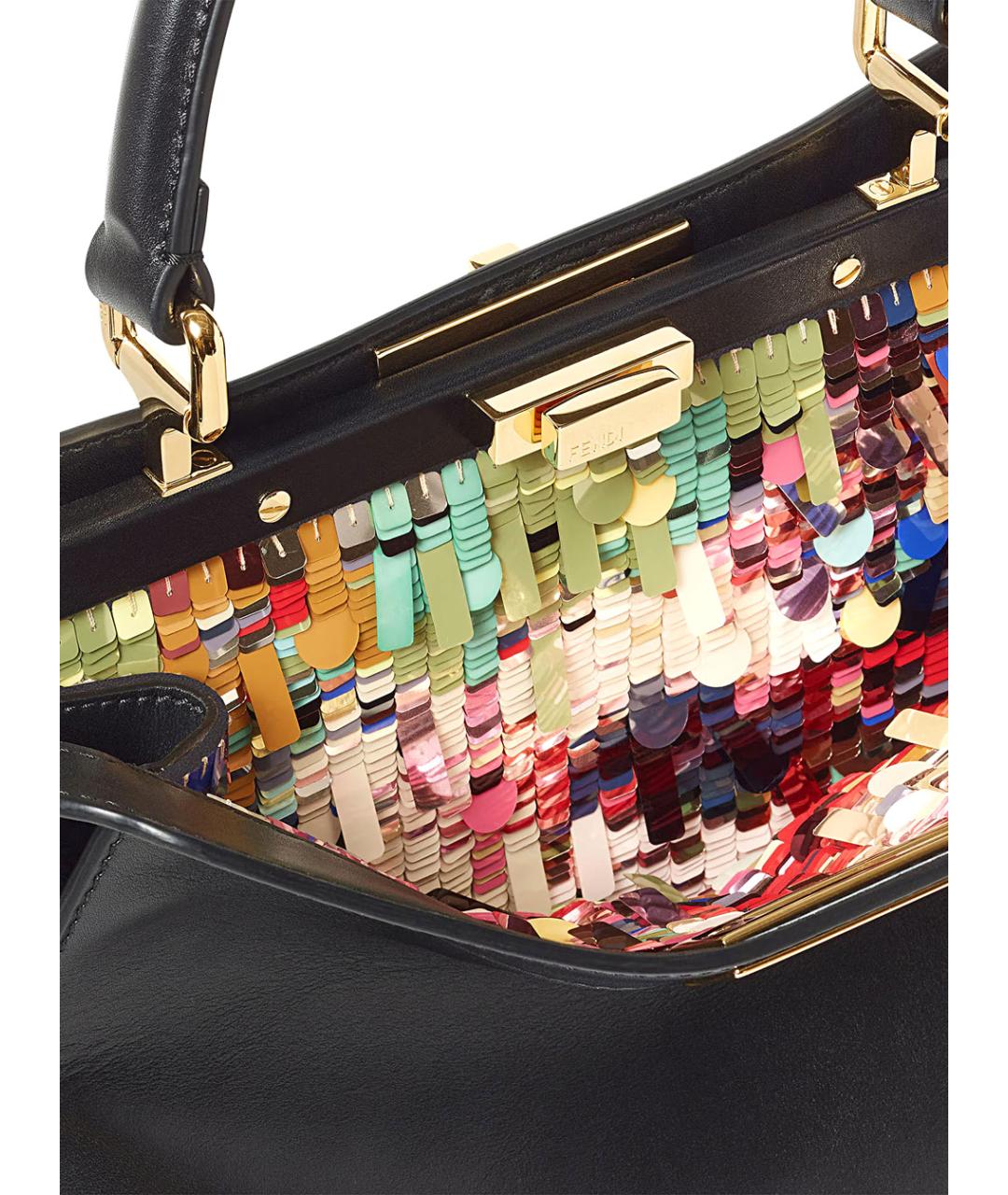 FENDI Черная кожаная сумка тоут, фото 3