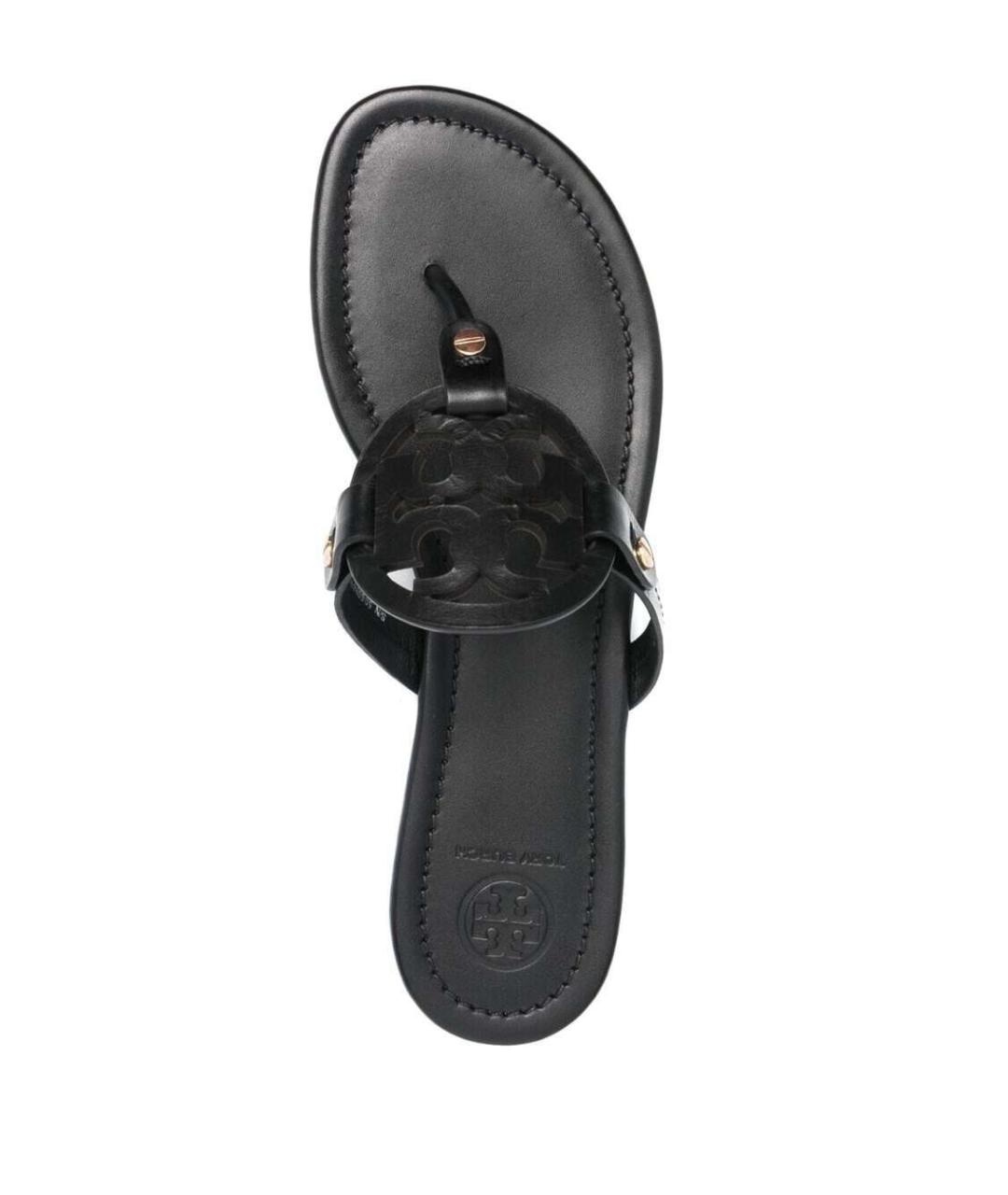 TORY BURCH Черные кожаные сандалии, фото 4