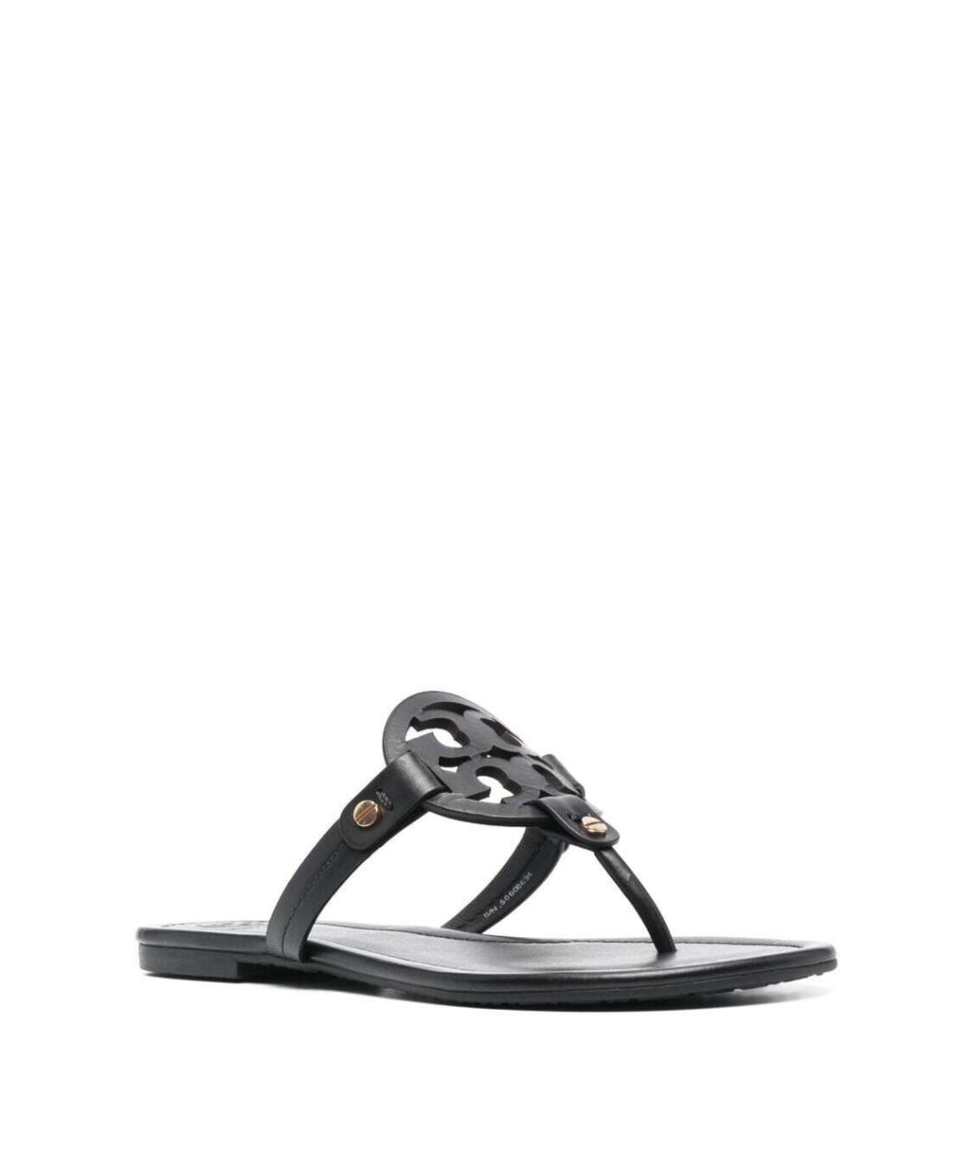 TORY BURCH Черные кожаные сандалии, фото 2